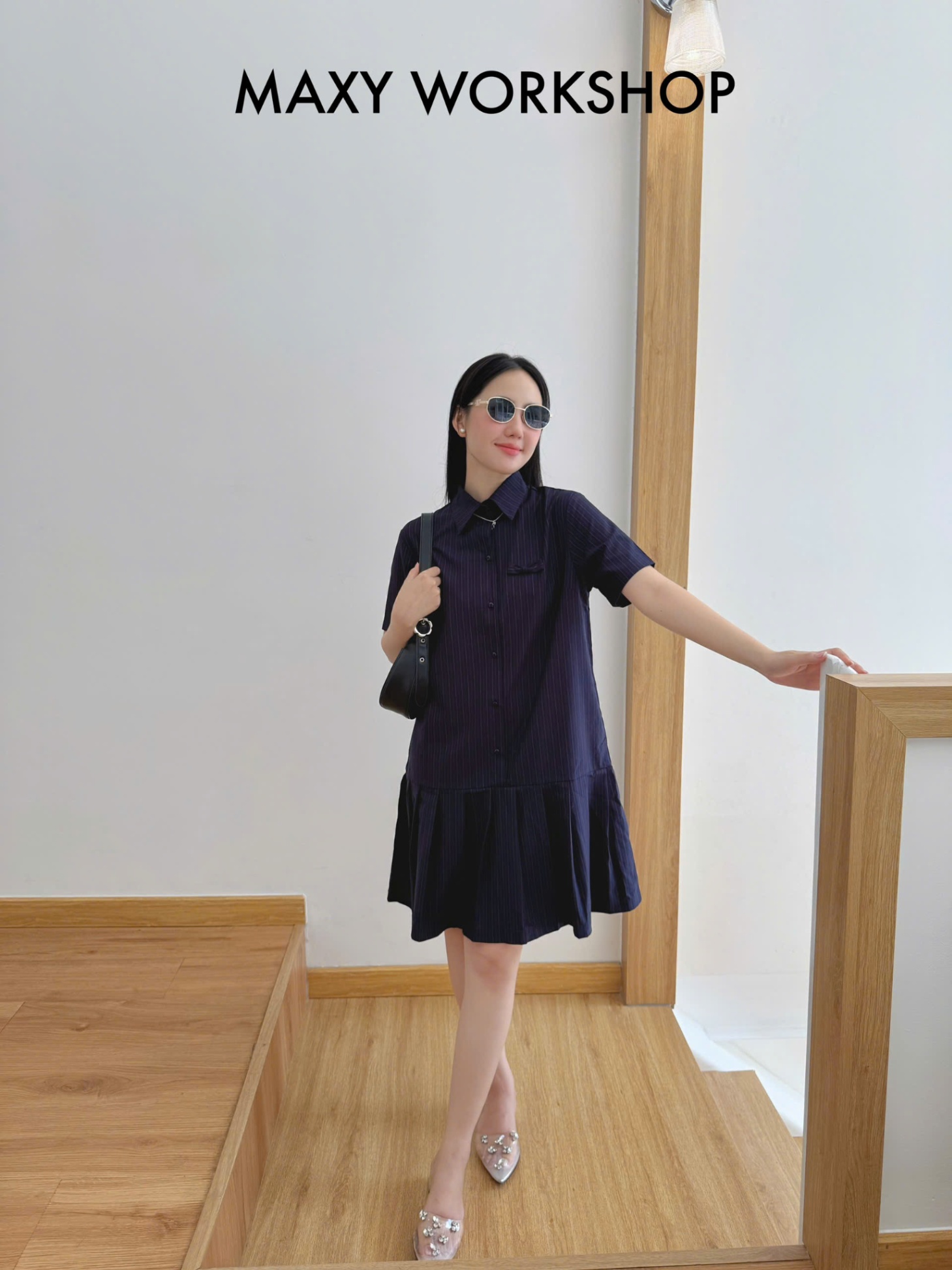 Đầm PLEATED SHIRT DRESS