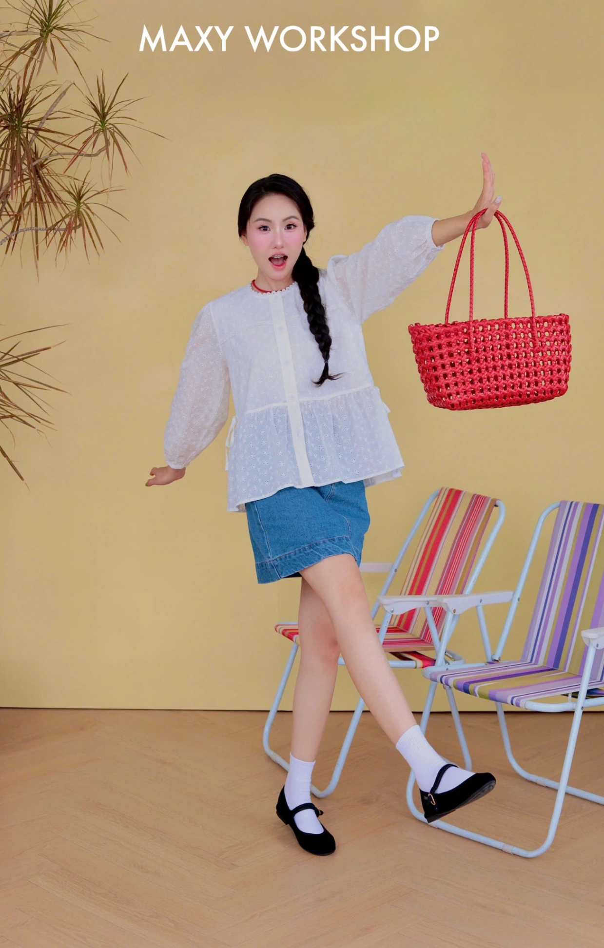 Áo kiểu COZY EMBROIDERED TOP