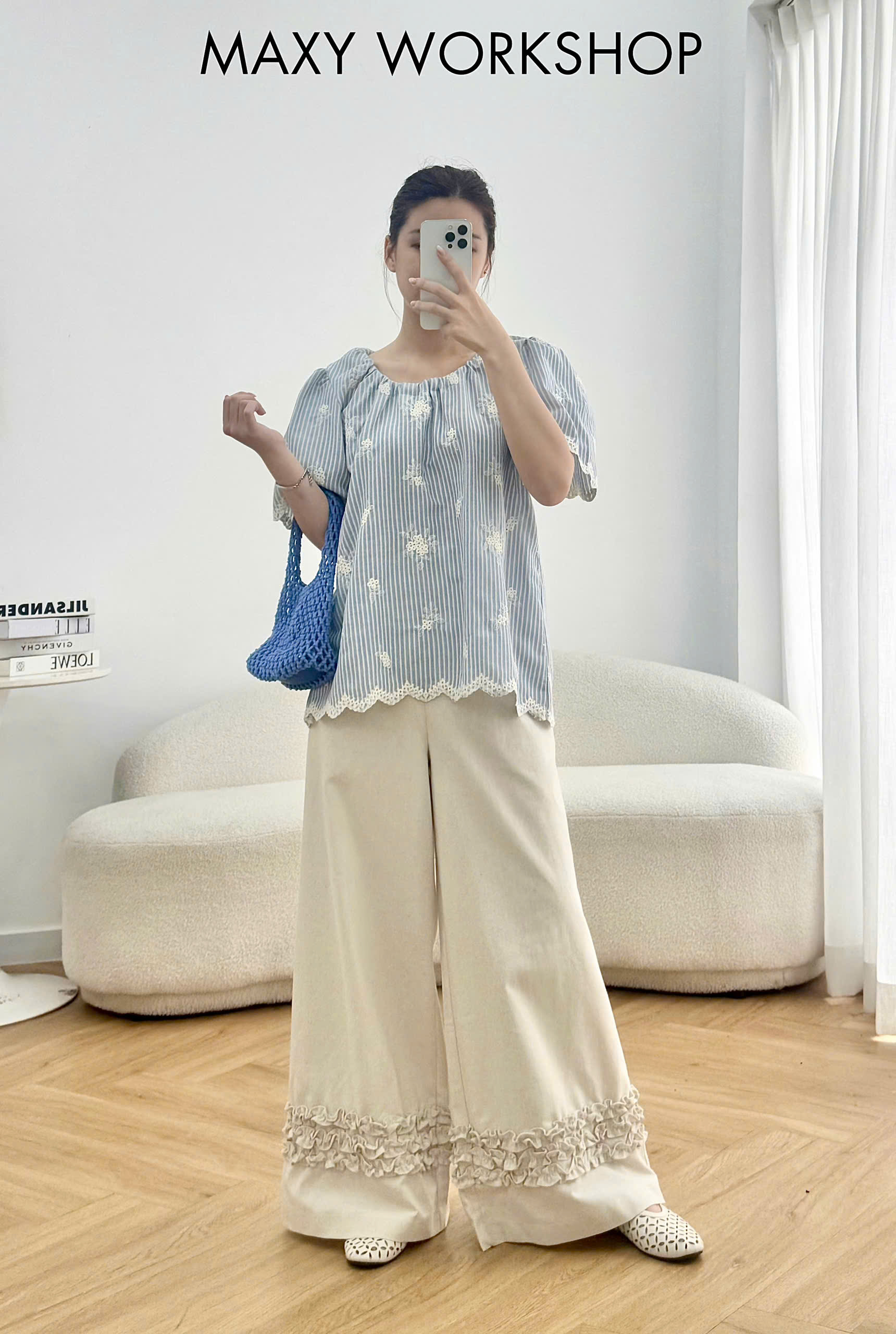 Áo kiểu BLUE FLORA TOP