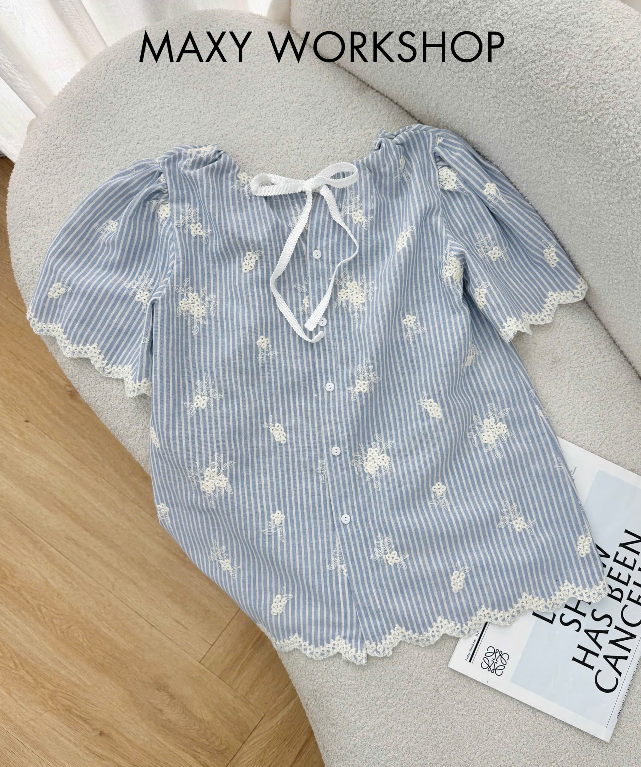 Áo kiểu BLUE FLORA TOP