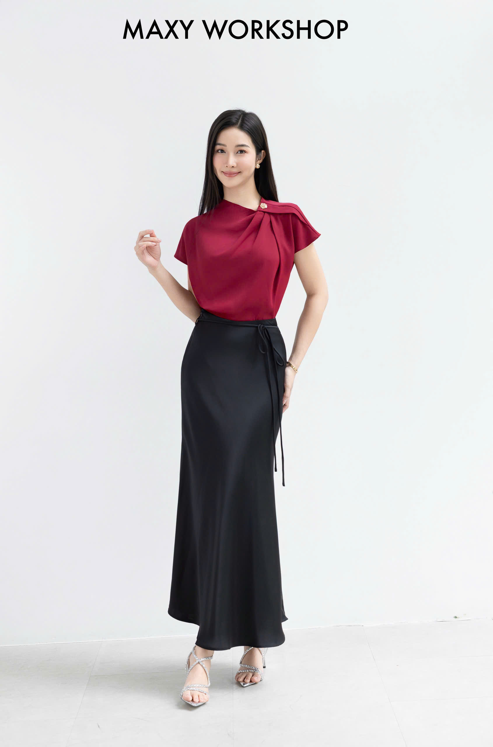 Áo kiểu BUTTON SLEEVE TOP