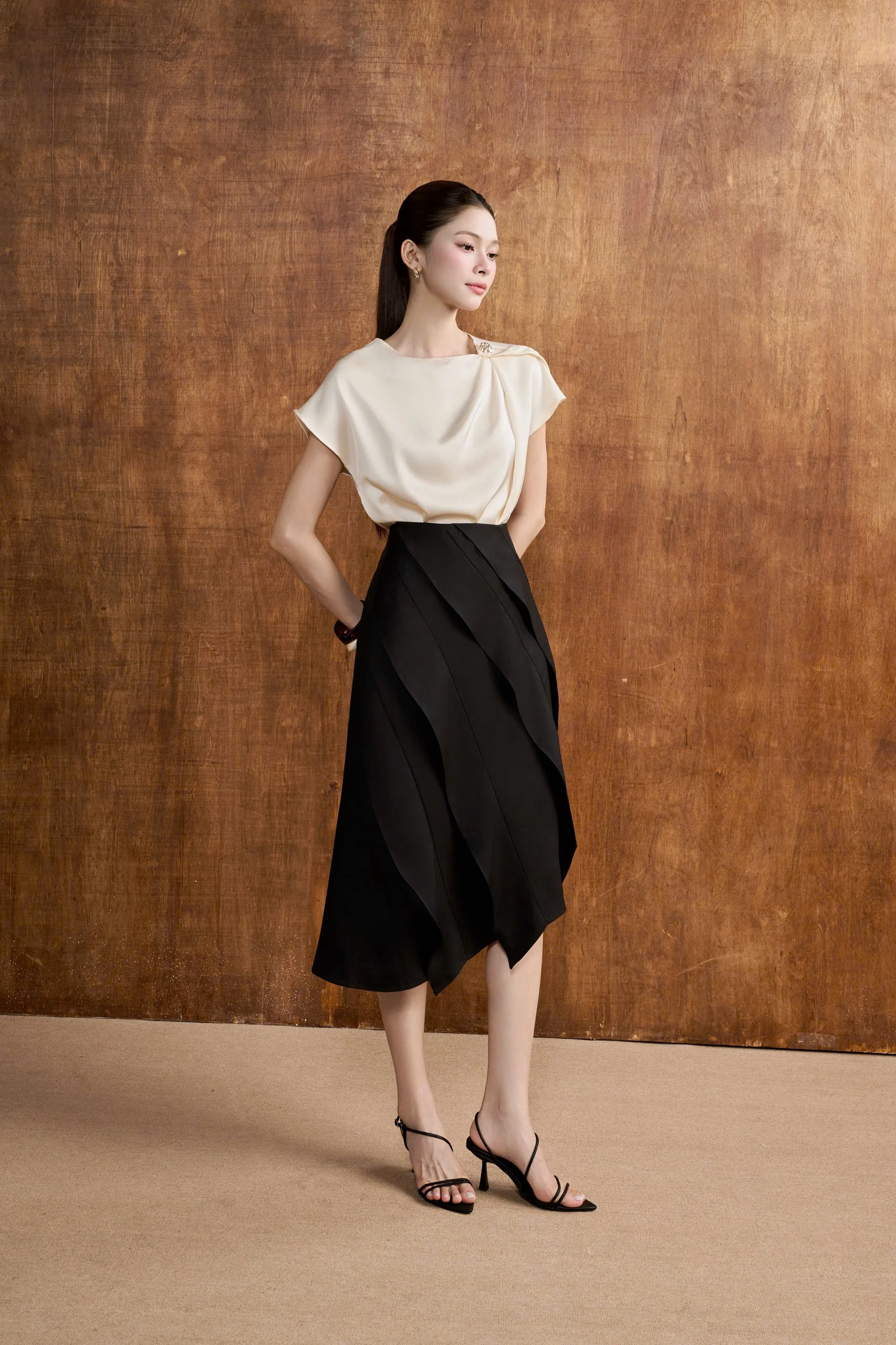 Áo kiểu BUTTON SLEEVE TOP