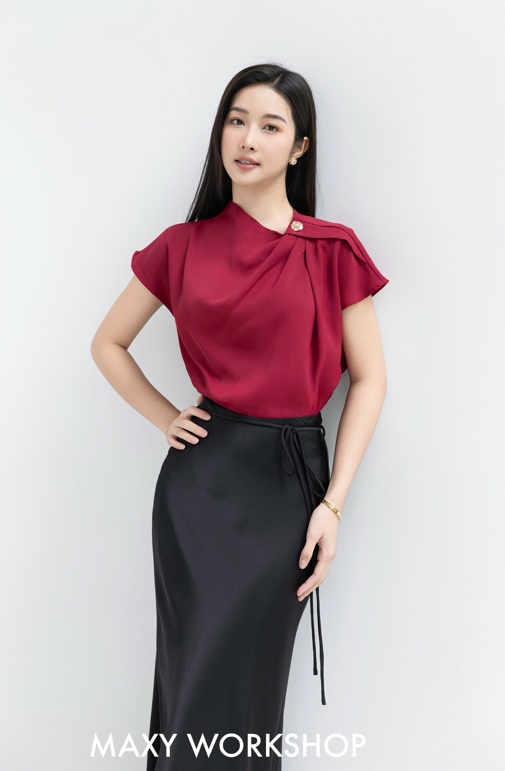 Áo kiểu BUTTON SLEEVE TOP