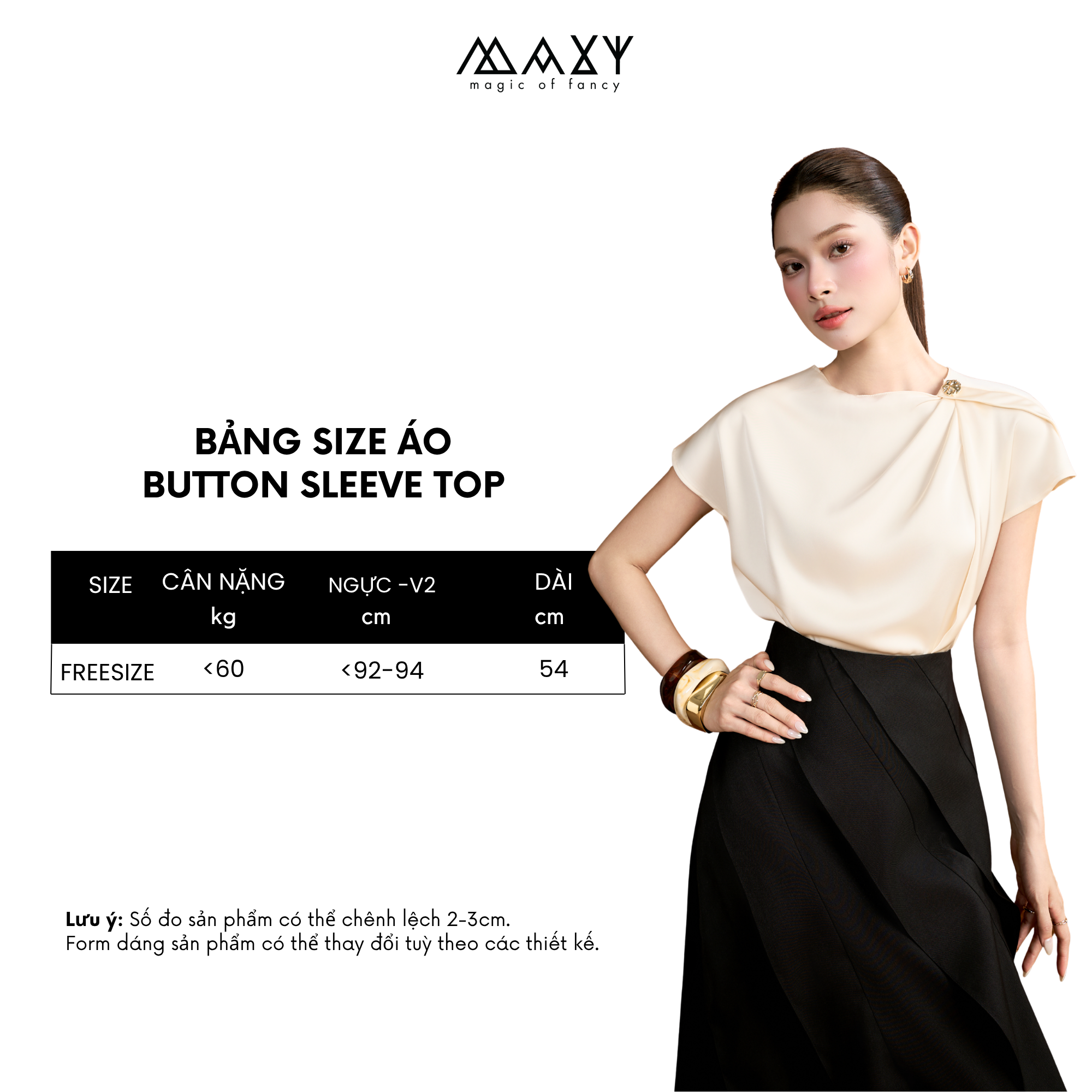 Áo kiểu BUTTON SLEEVE TOP