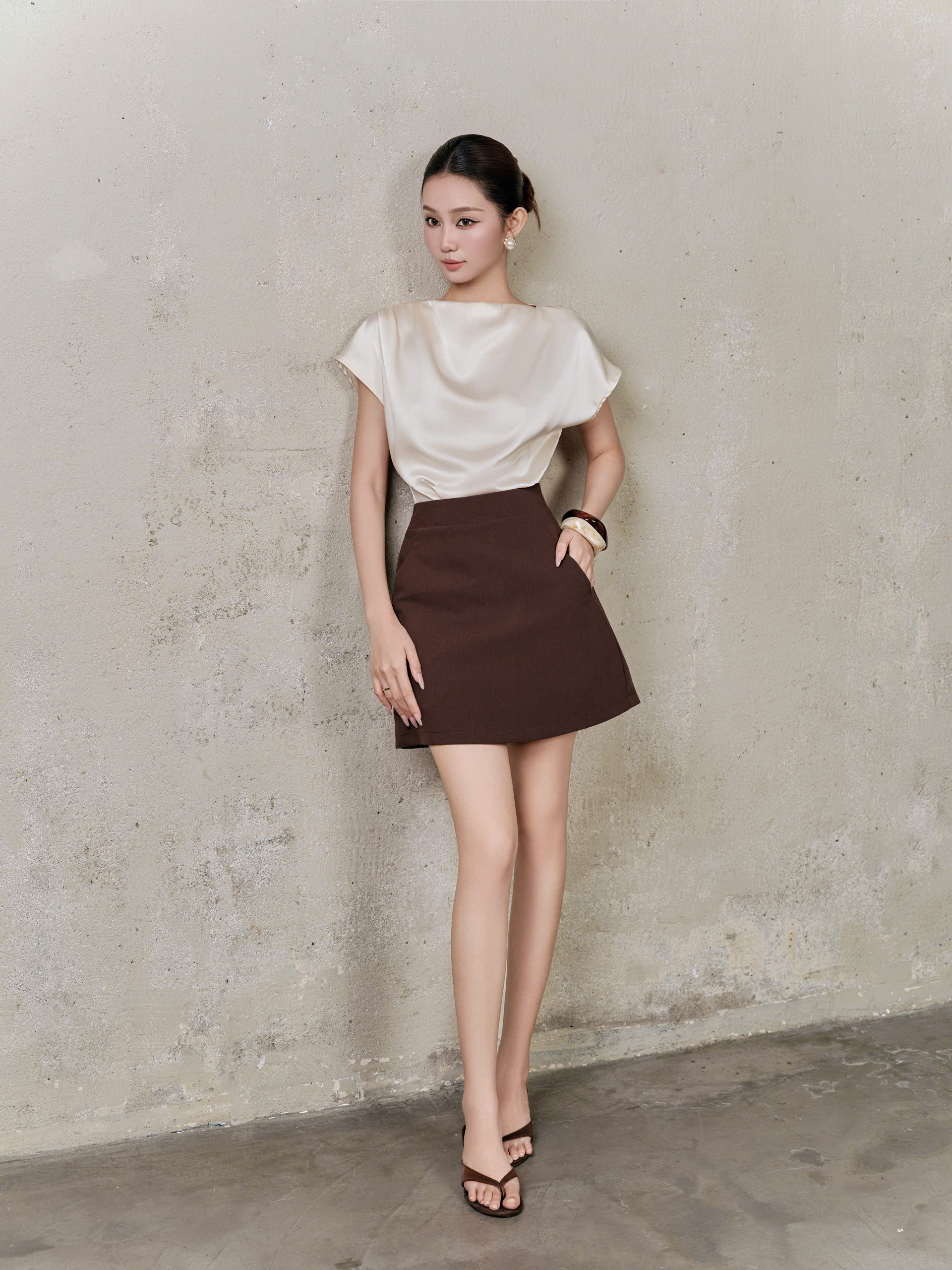 Áo kiểu FLOWING SILK TOP