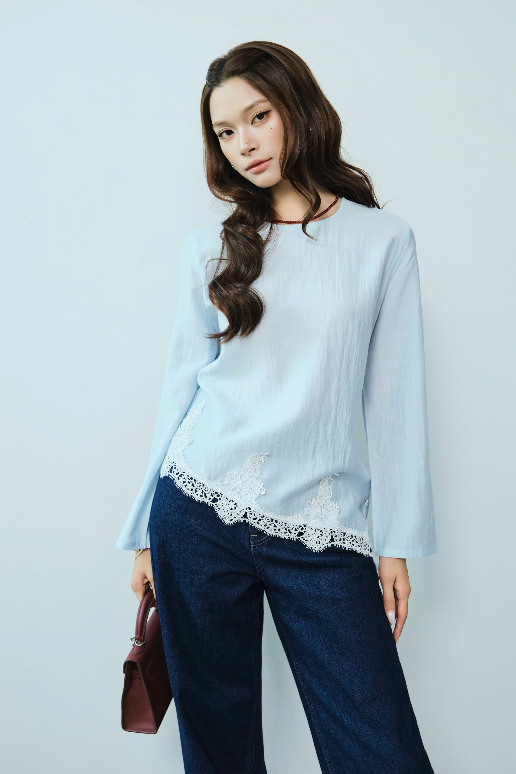 Áo kiểu LACE LONG SLEEVE TOP