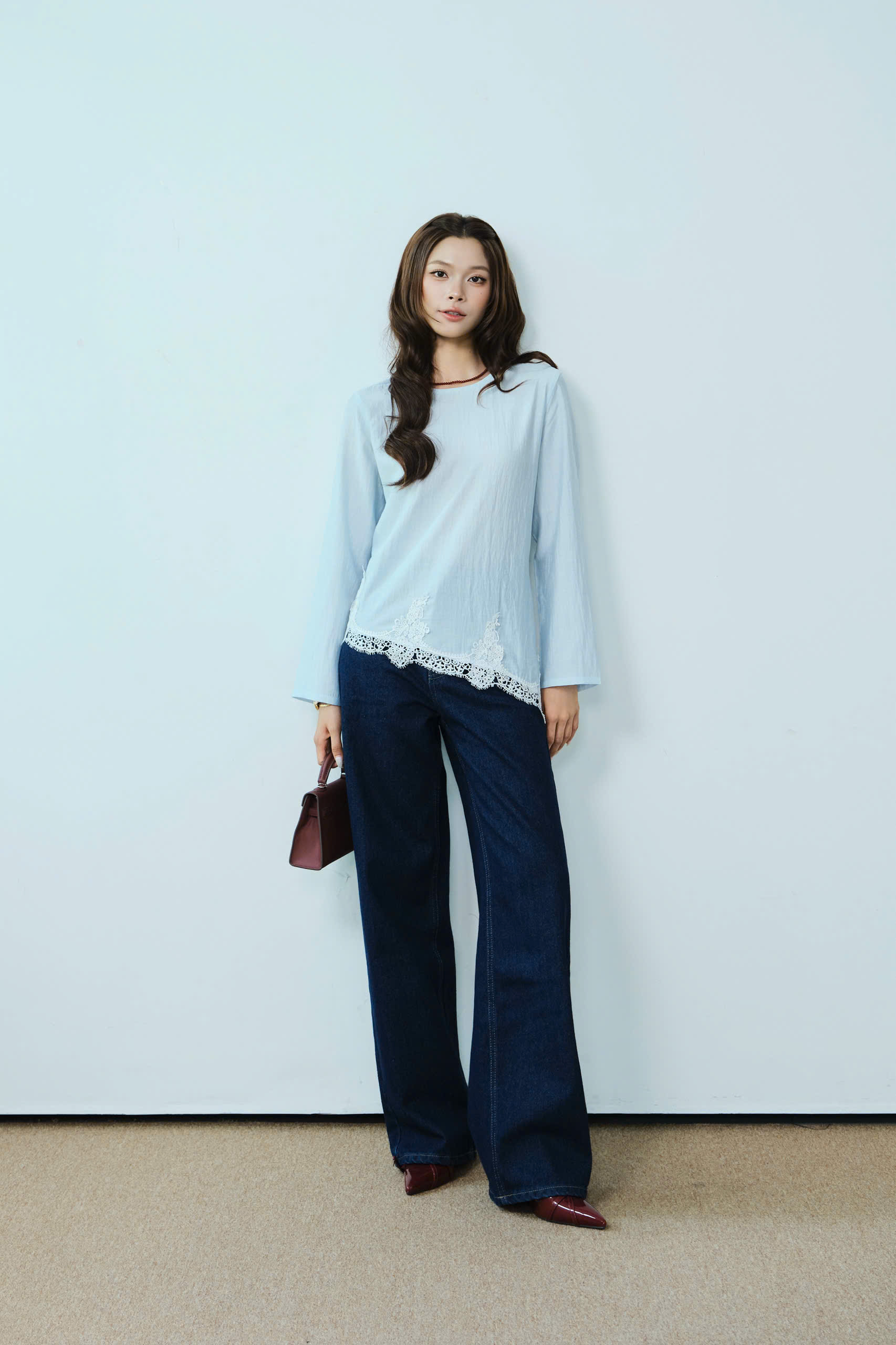 Áo kiểu LACE LONG SLEEVE TOP