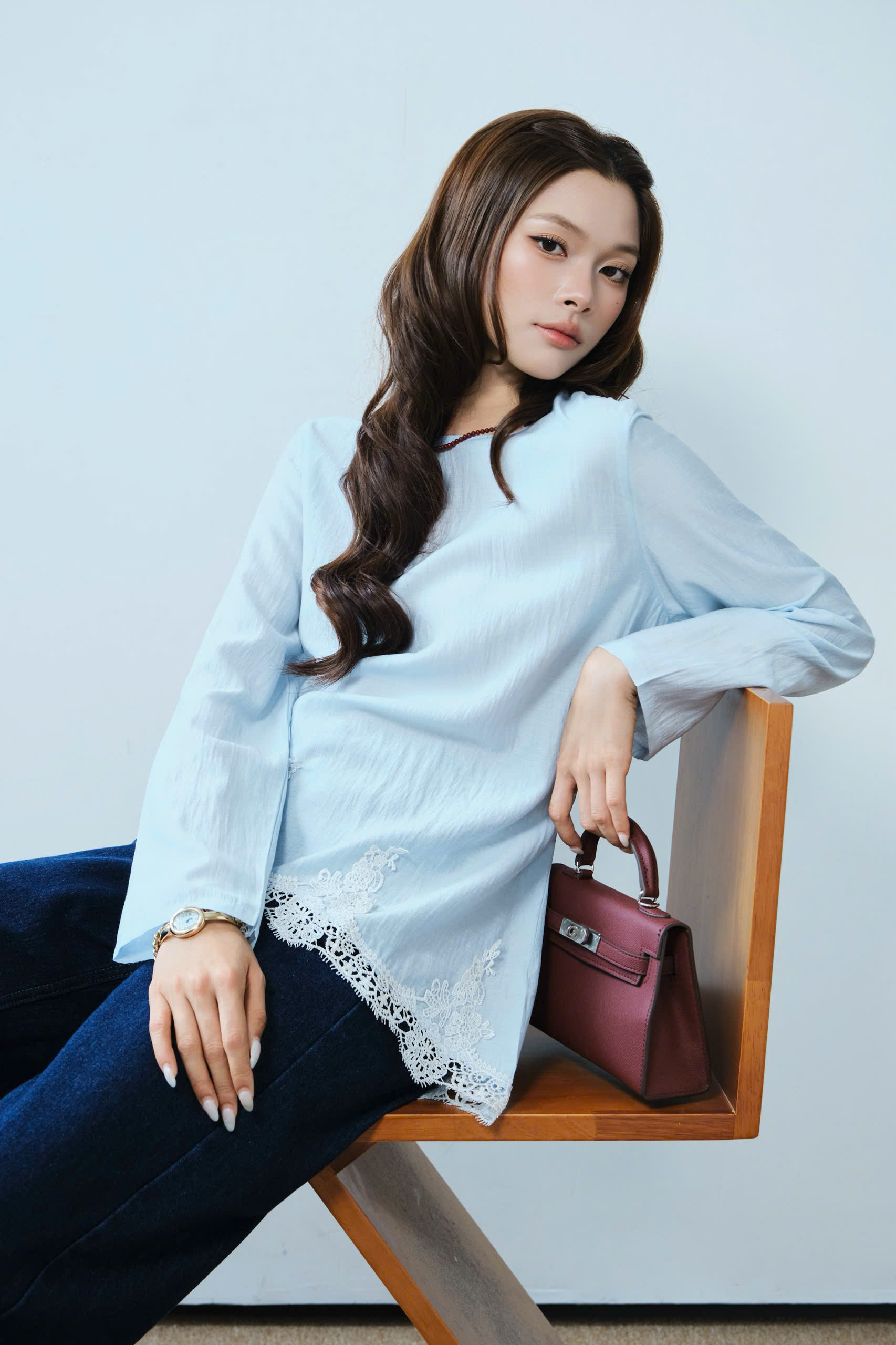Áo kiểu LACE LONG SLEEVE TOP