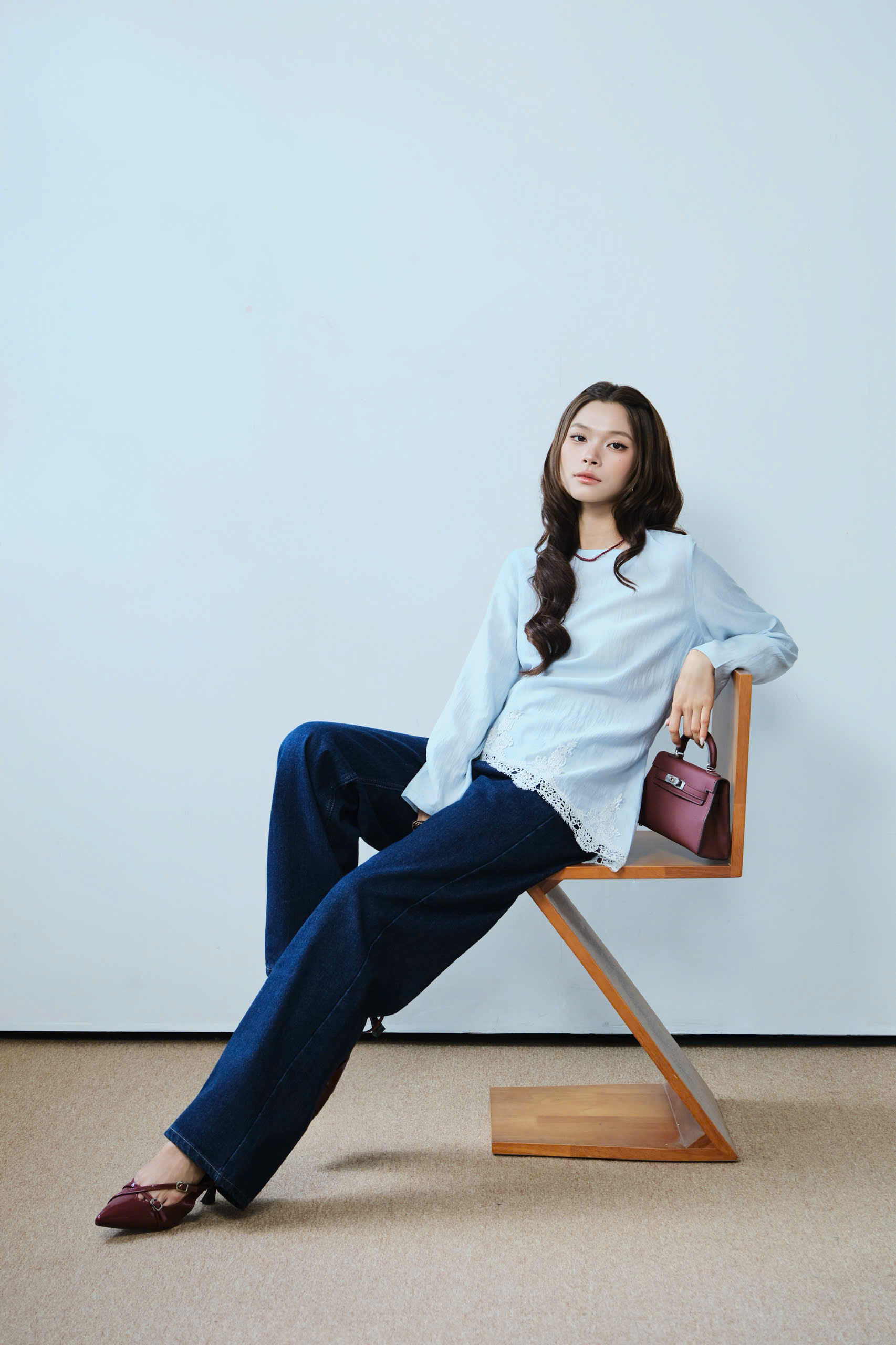 Áo kiểu LACE LONG SLEEVE TOP