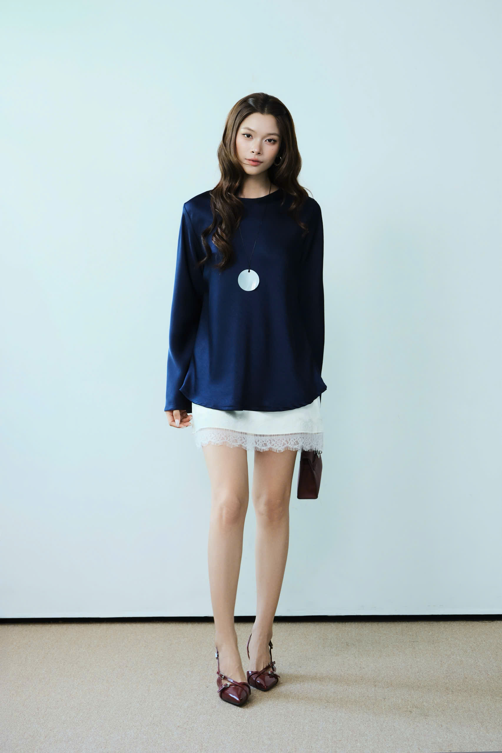 Áo kiểu LONG SLEEVE SILK TOP