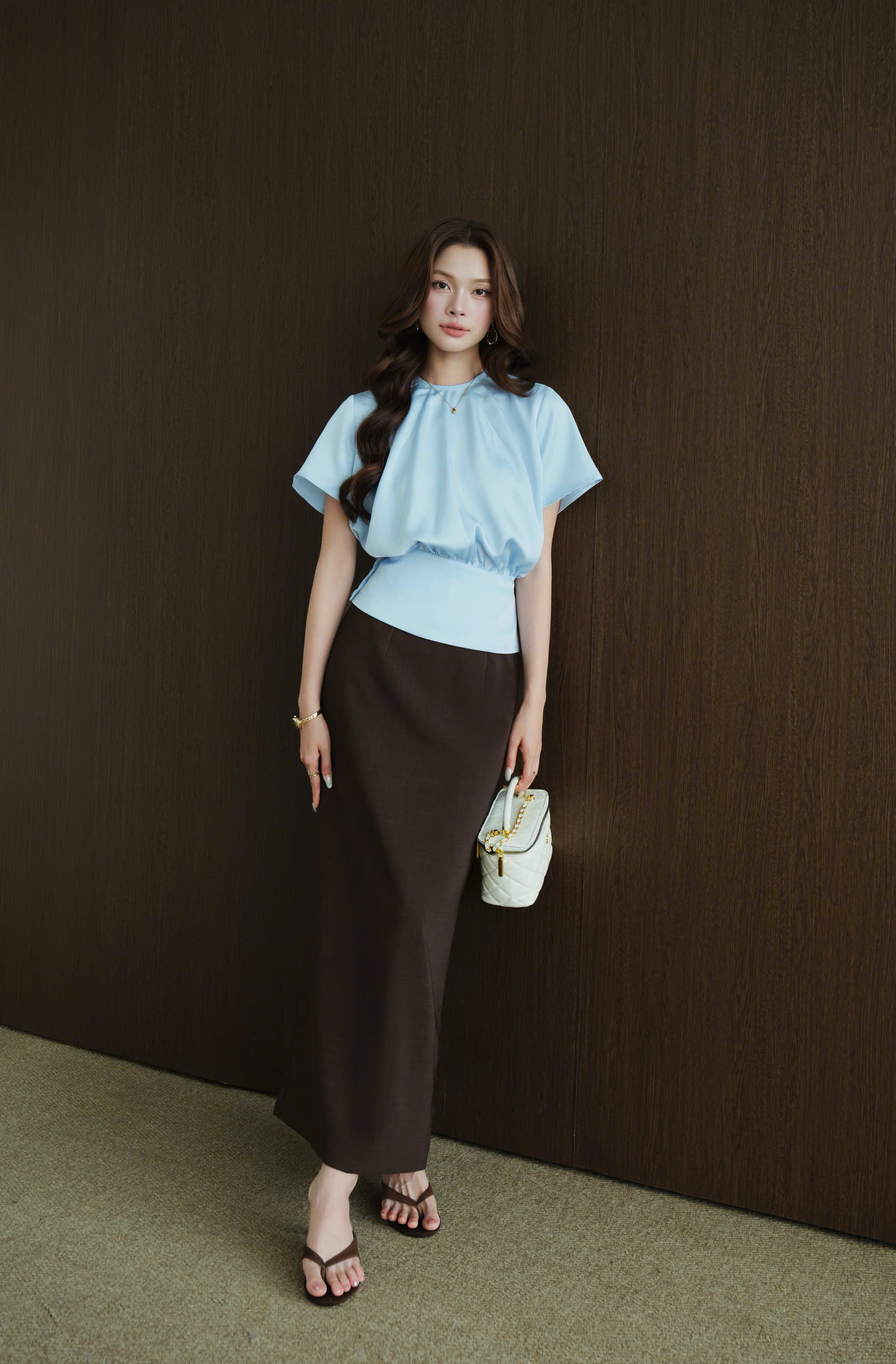 Áo kiểu PEPLUM SILK TOP