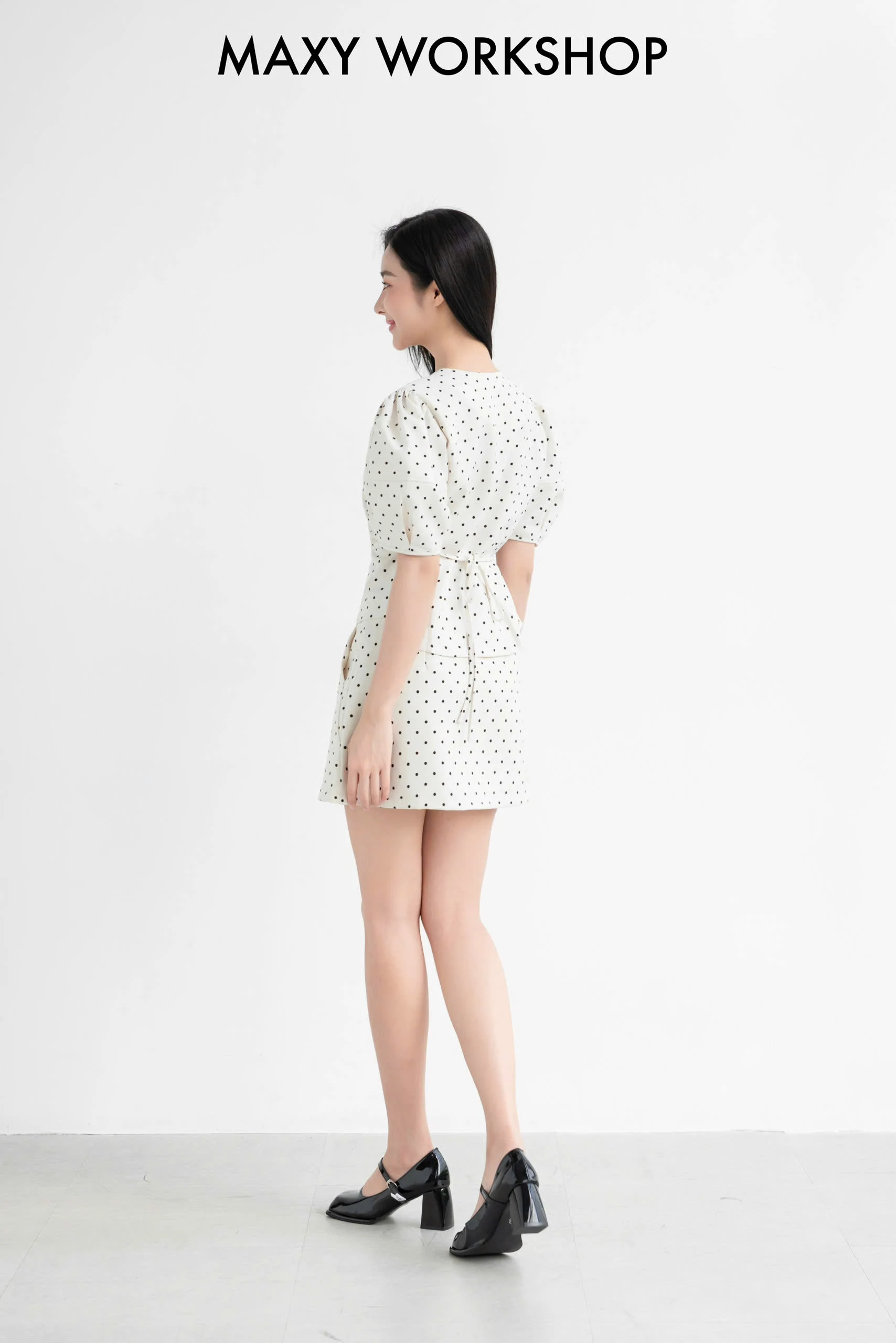 Áo kiểu POLKA PUFF SLEEVE TOP