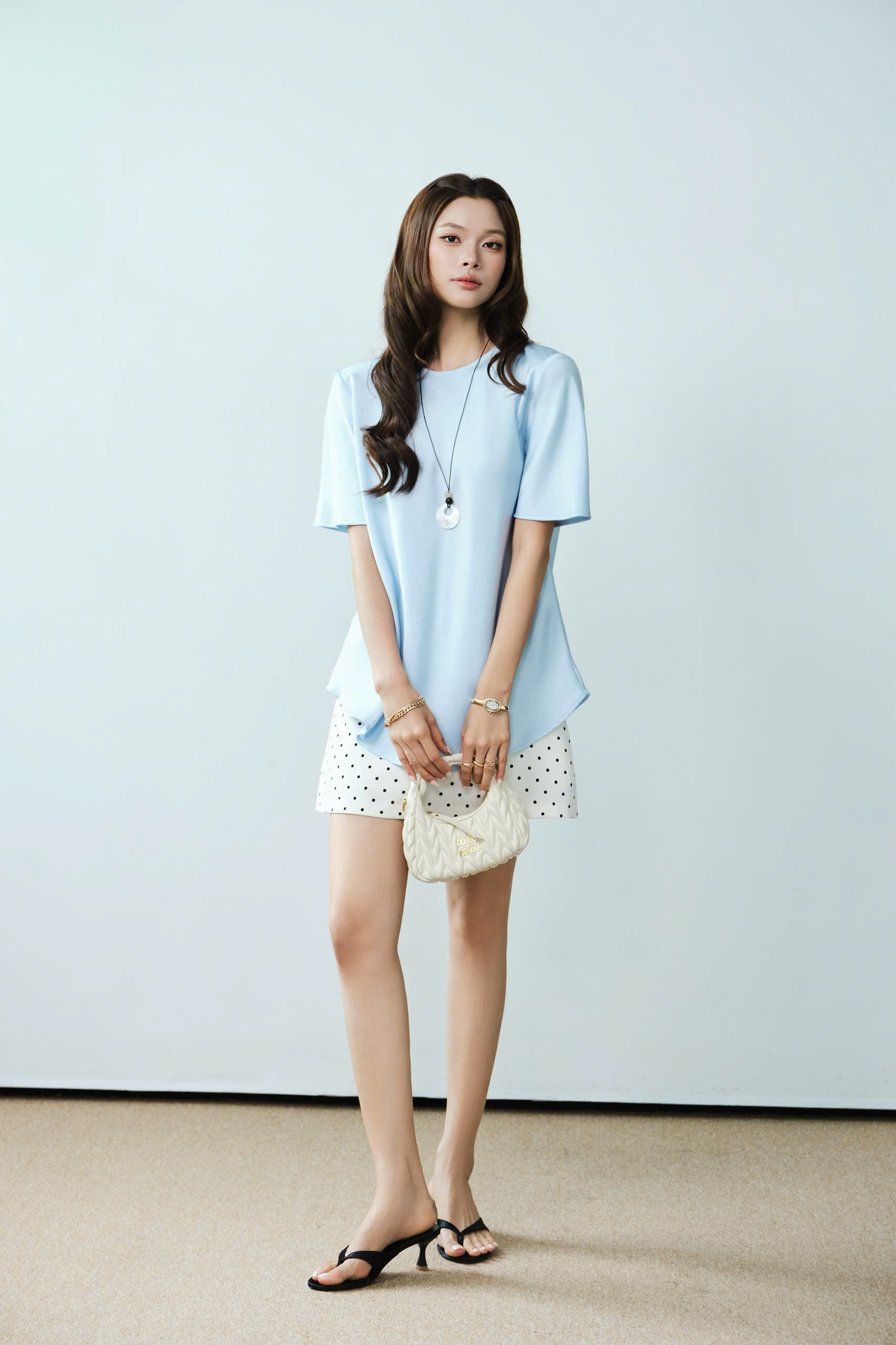 Áo kiểu SHORT SLEEVE SILK TOP