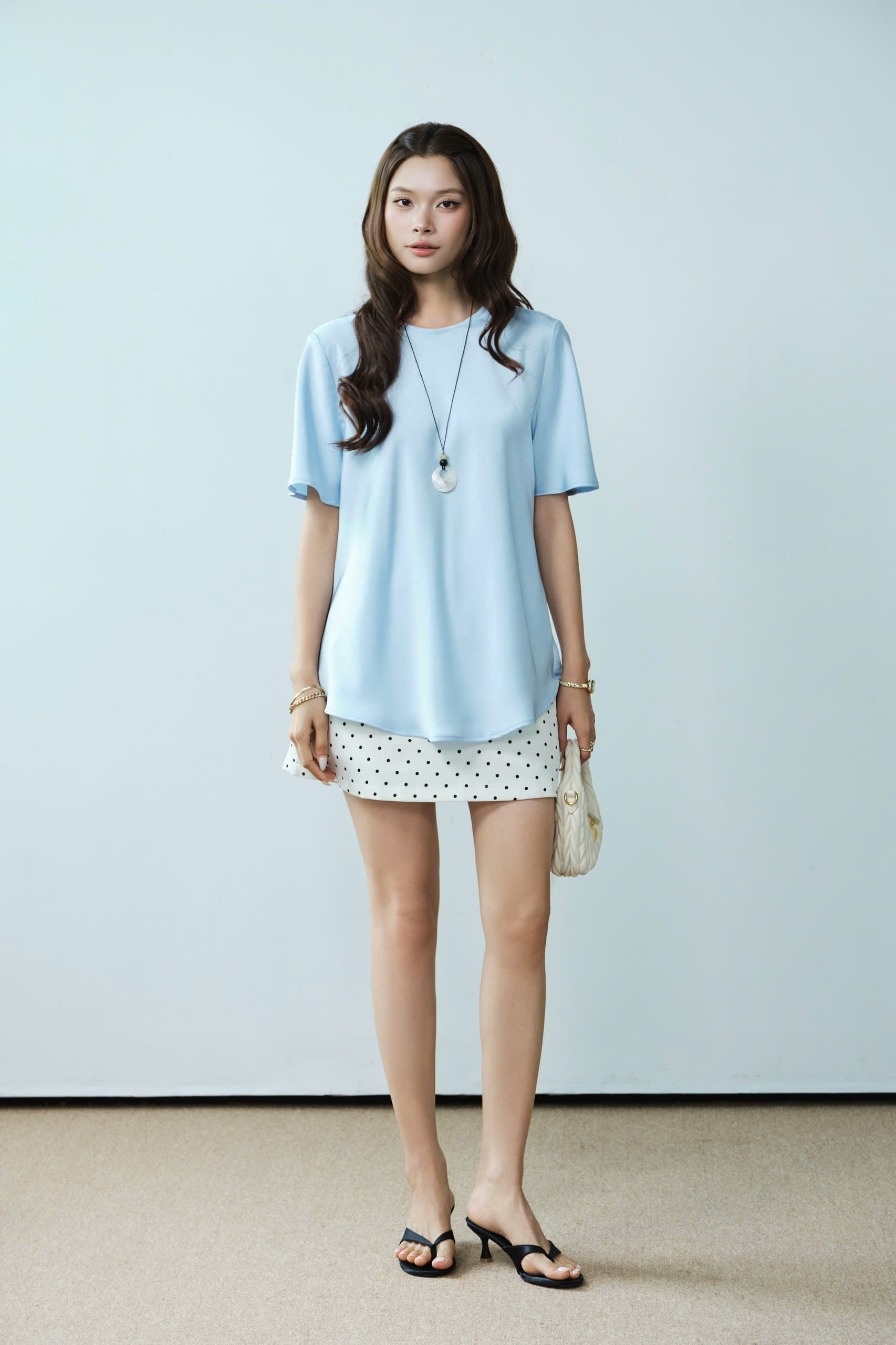 Áo kiểu SHORT SLEEVE SILK TOP