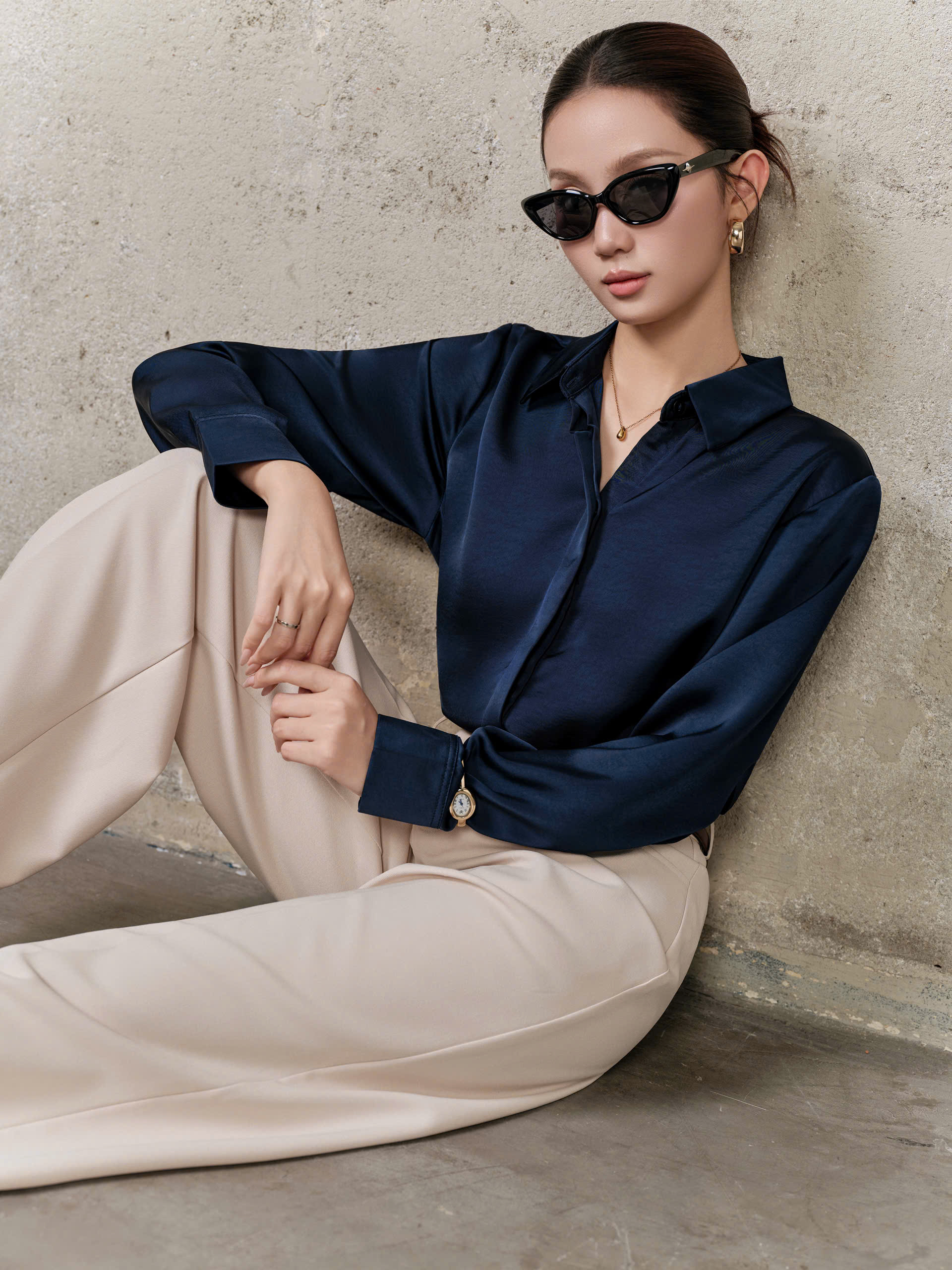 Áo sơ mi BASIC SILK SHIRT