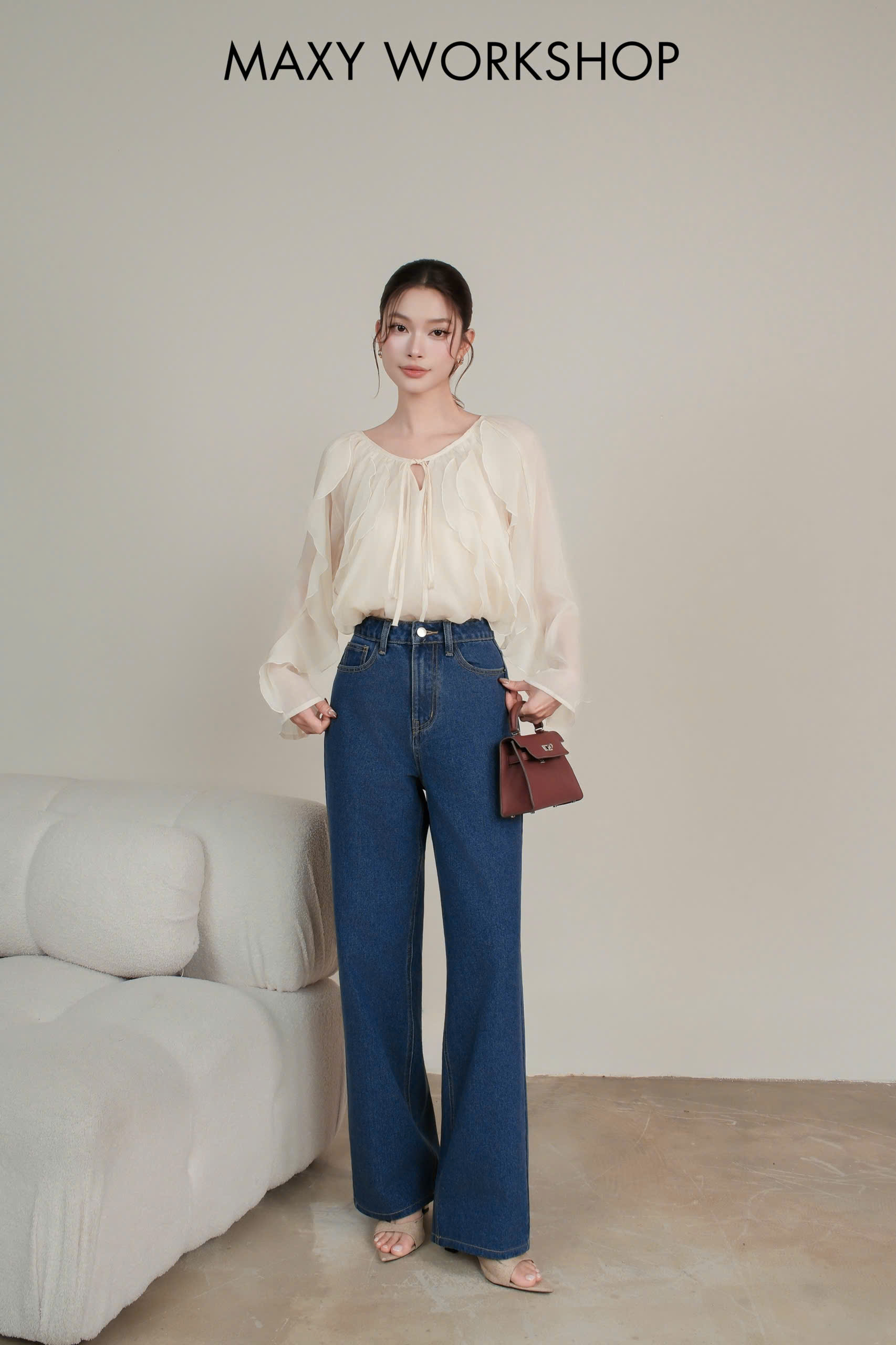 Quần dài BELT JEANS CULOTTES