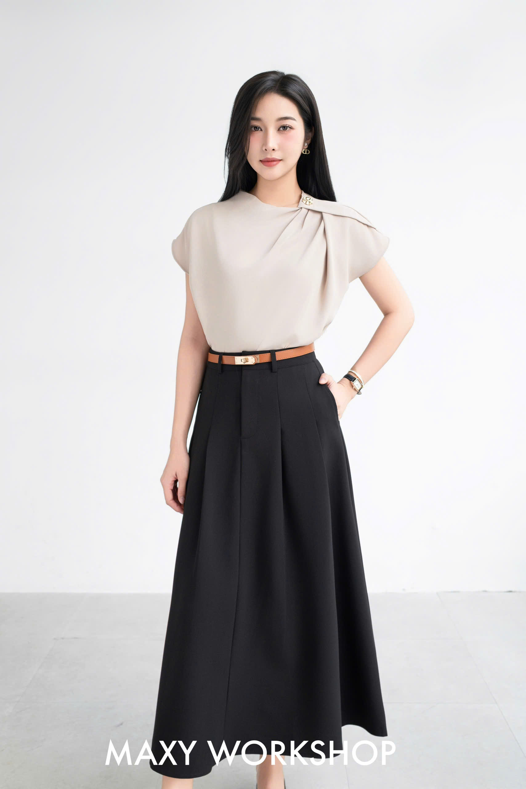 Chân váy dài LONG PLEATED SKIRT