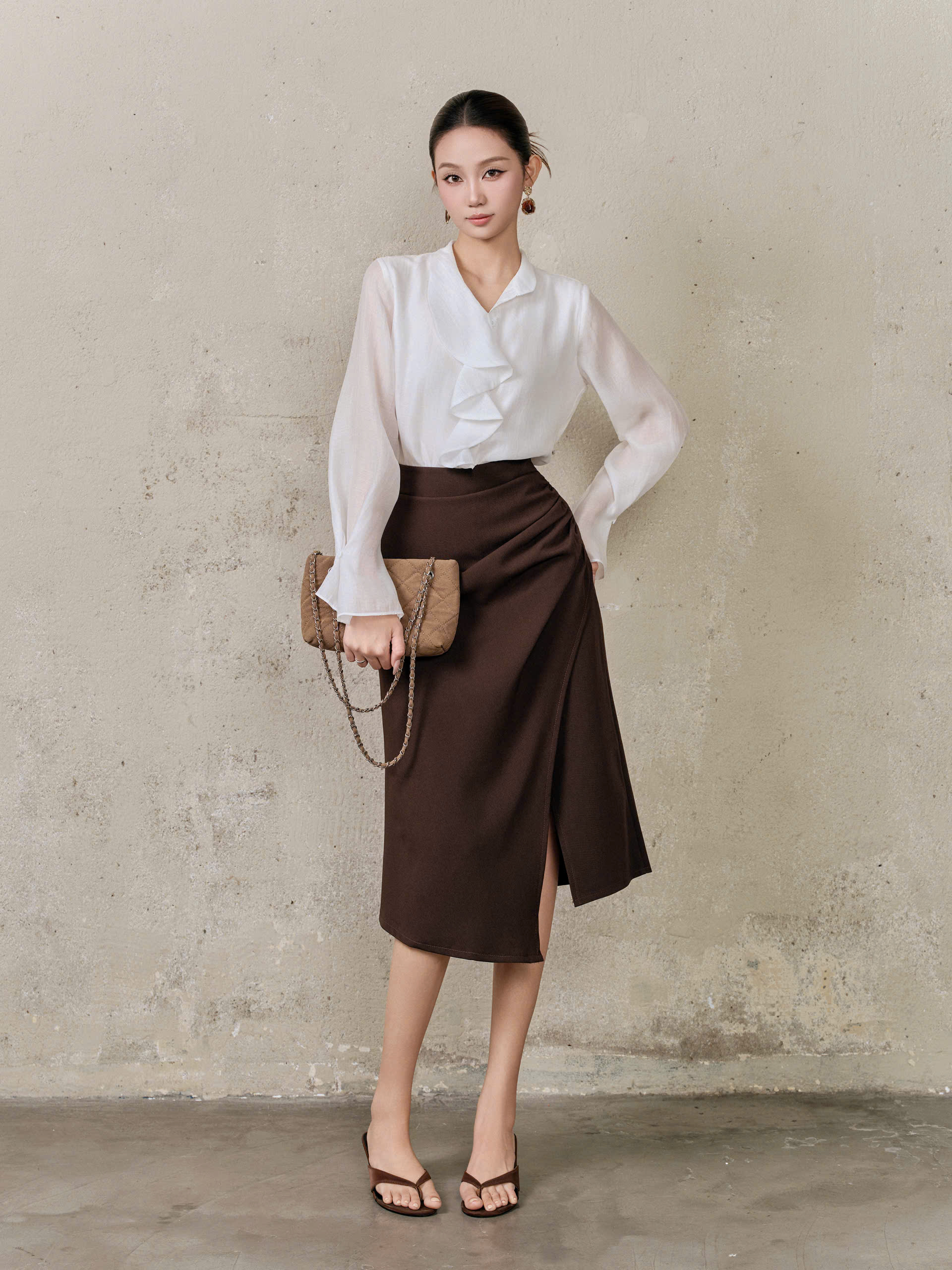 Chân váy lửng DRAPED SIDE SKIRT