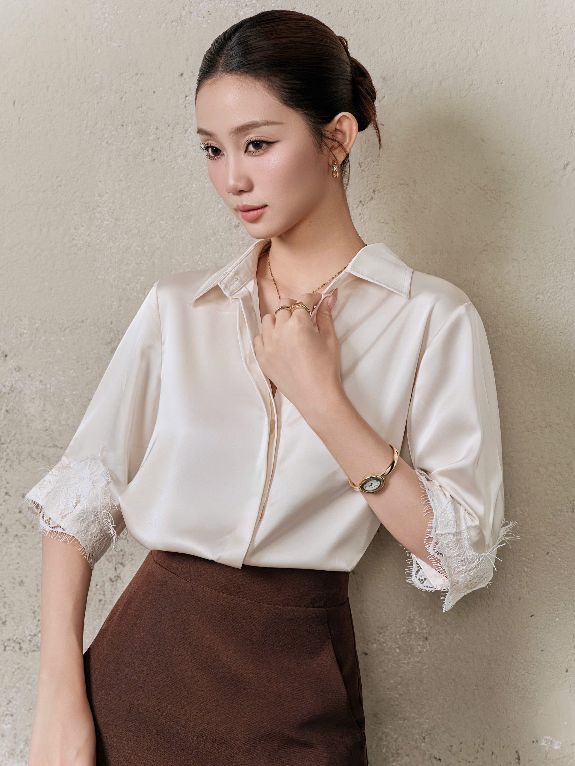 Áo kiểu SHORT SLEEVE LACE SHIRT