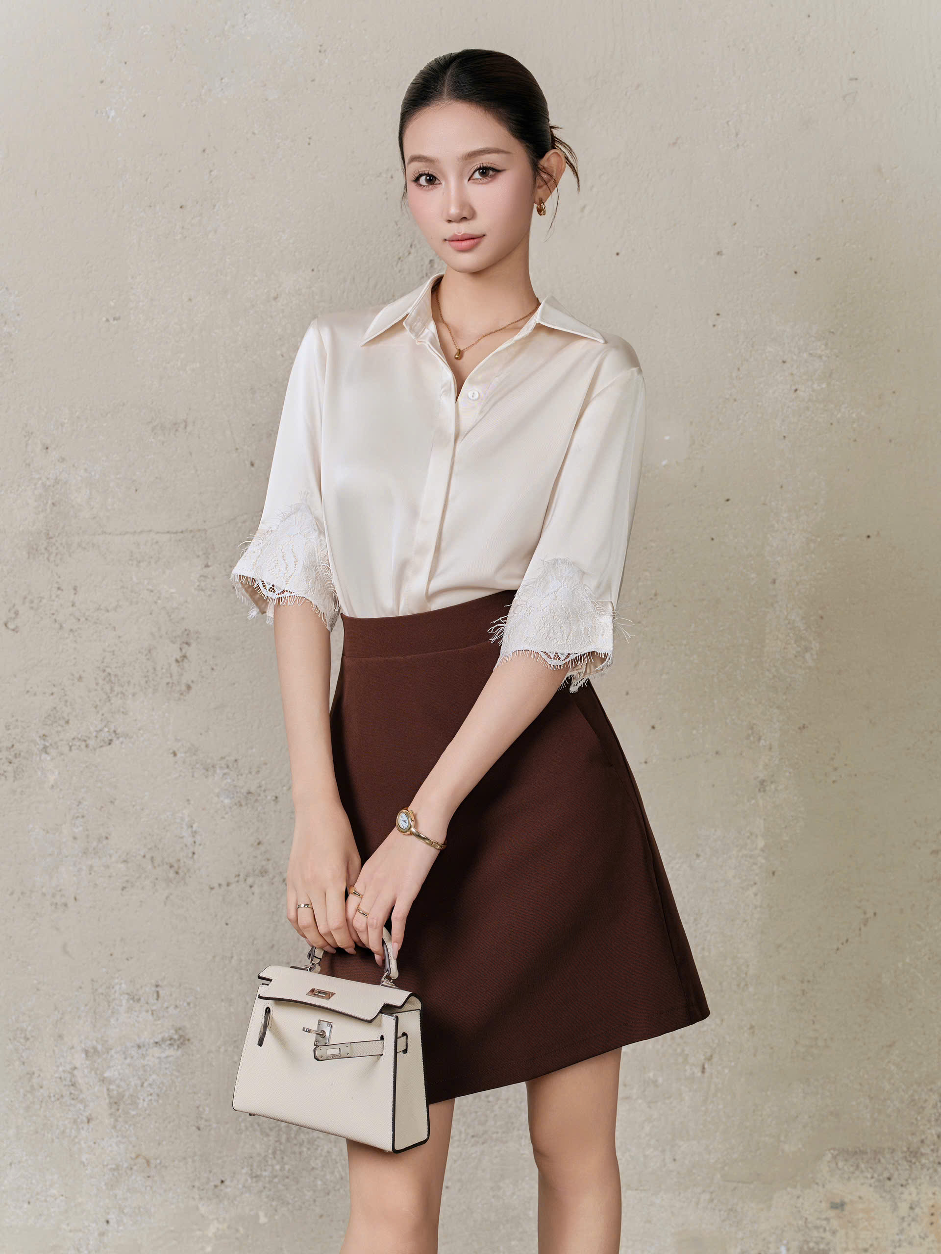 Áo kiểu SHORT SLEEVE LACE SHIRT