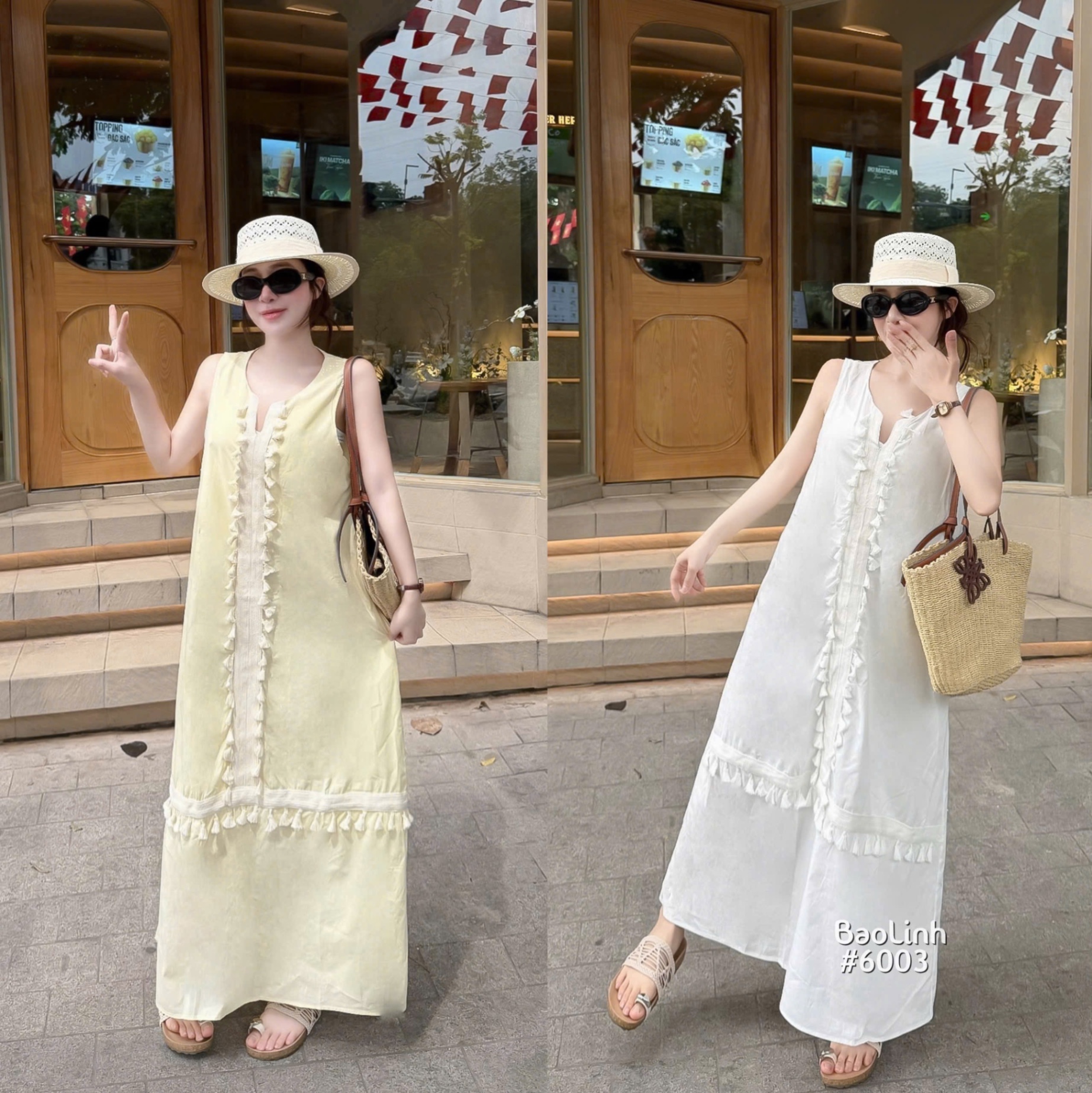 VD20 Váy dài Maxi Phối Tua Rua Dáng Suông 6003