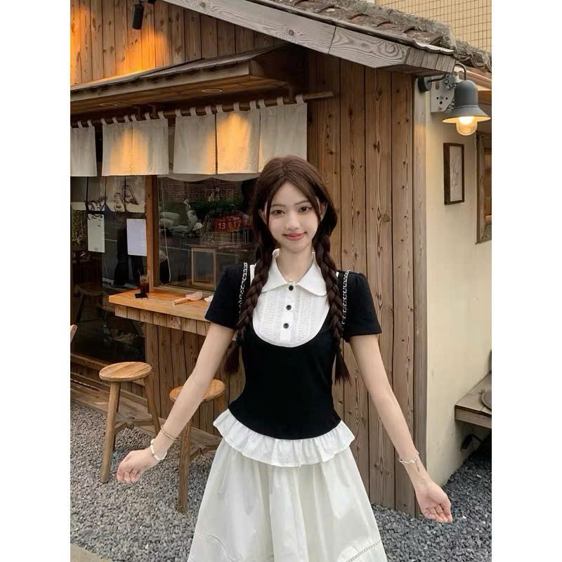 AH10 Áo hè cổ sen phối ren bigsize