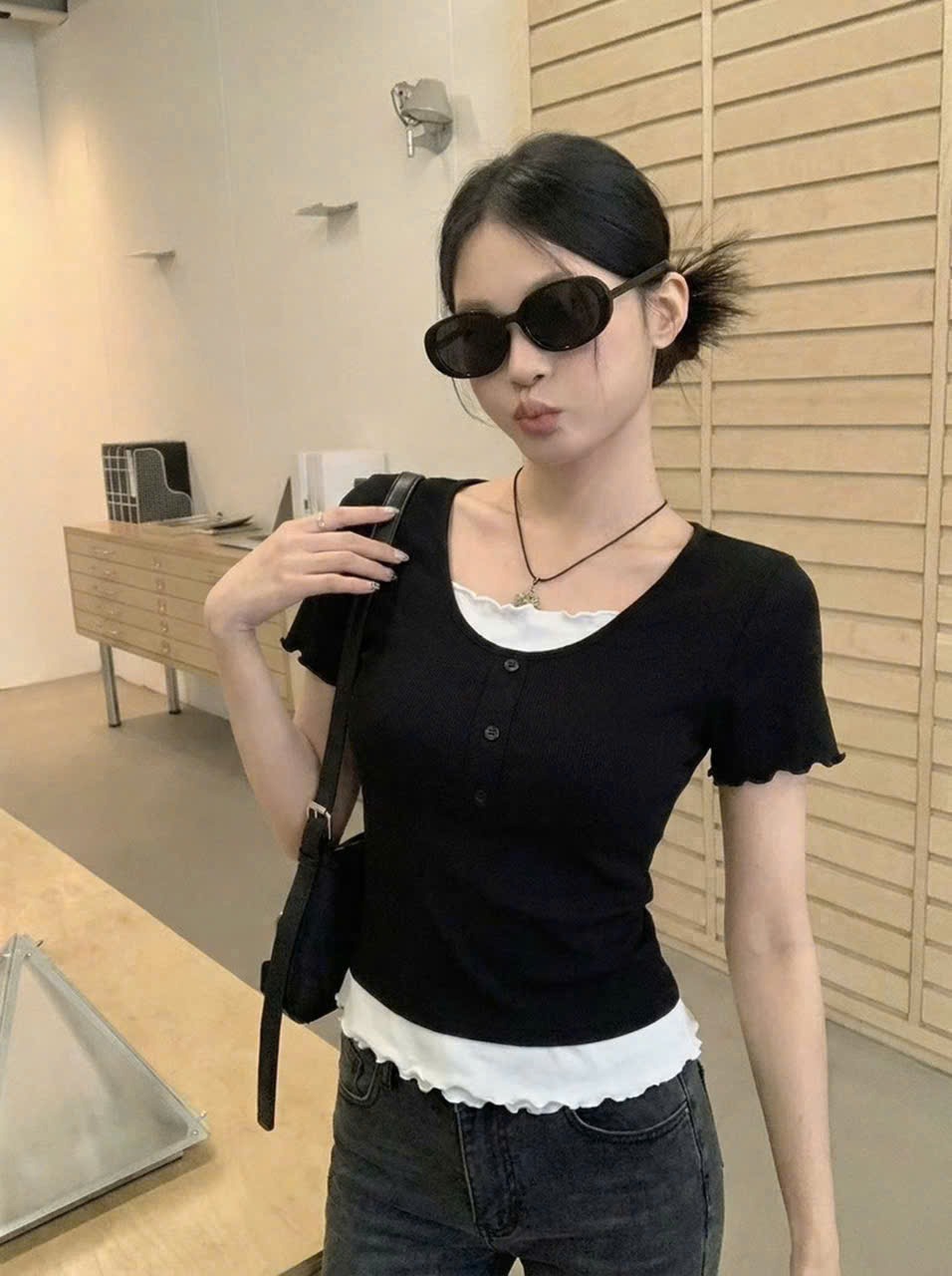 AH18 Áo hè thun zip viền bèo bigsize