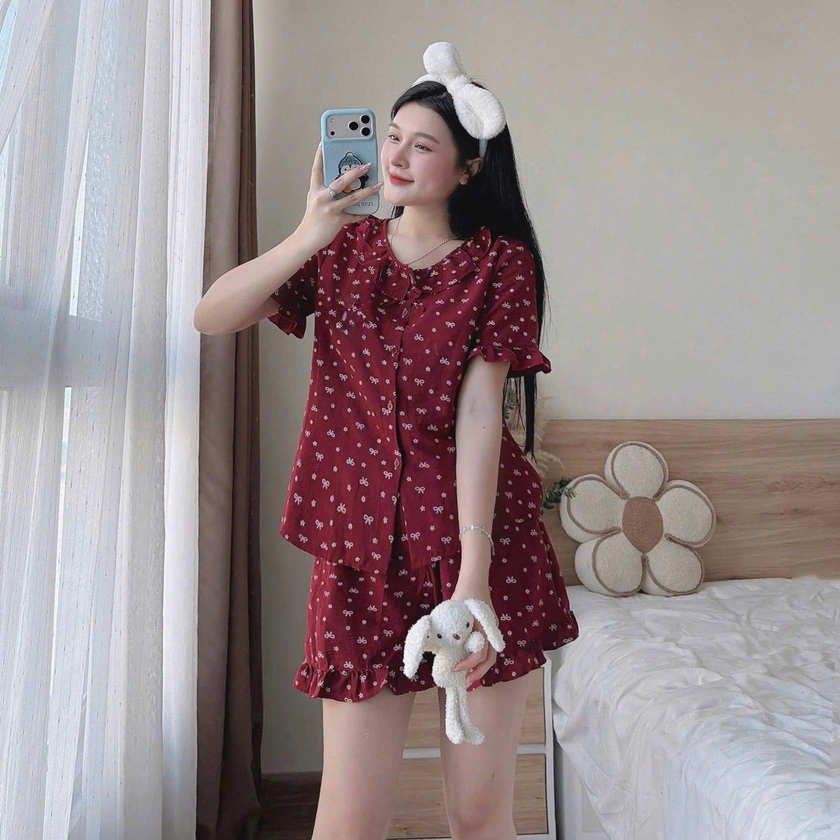 SH19 Set Pyjama quần áo cộc phố bèo bigsize