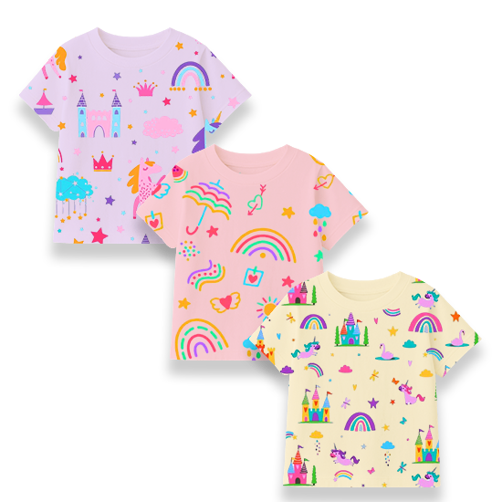 Custom Unicorn and Rainbow Girl T-shirt  | OEM/ODM