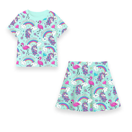 Custom Unicorn and Rainbow Skort Outfit Girl | OEM/ODM