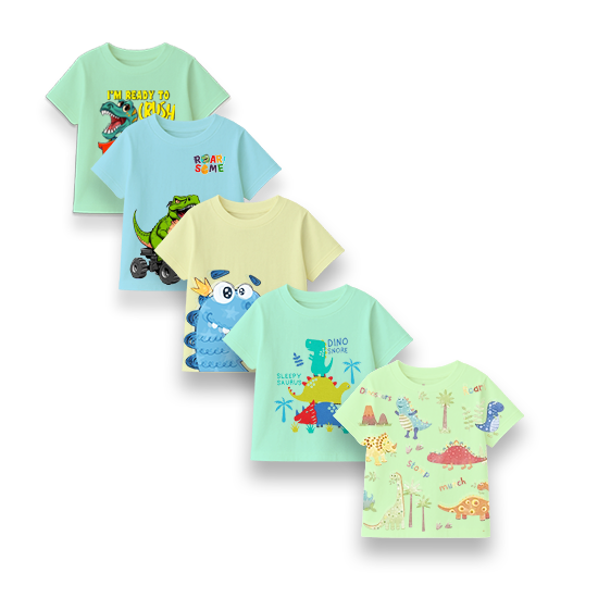 Custom Cartoon Dinosaur T-Shirt—Center Print | OEM/ODM Kidswear Production