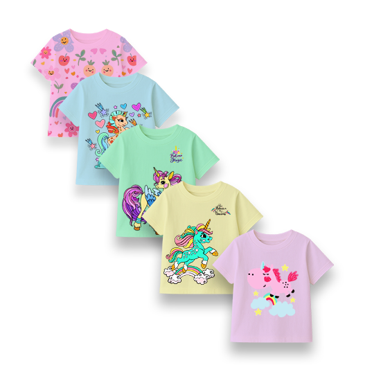 Custom Set 3 T-Shirts Unicorn For Girl | OEM/ODM