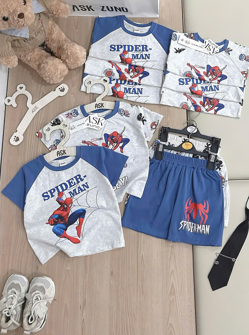 XẢ A04 - SET 2 BỘ SPIDER MAN XANH GHI