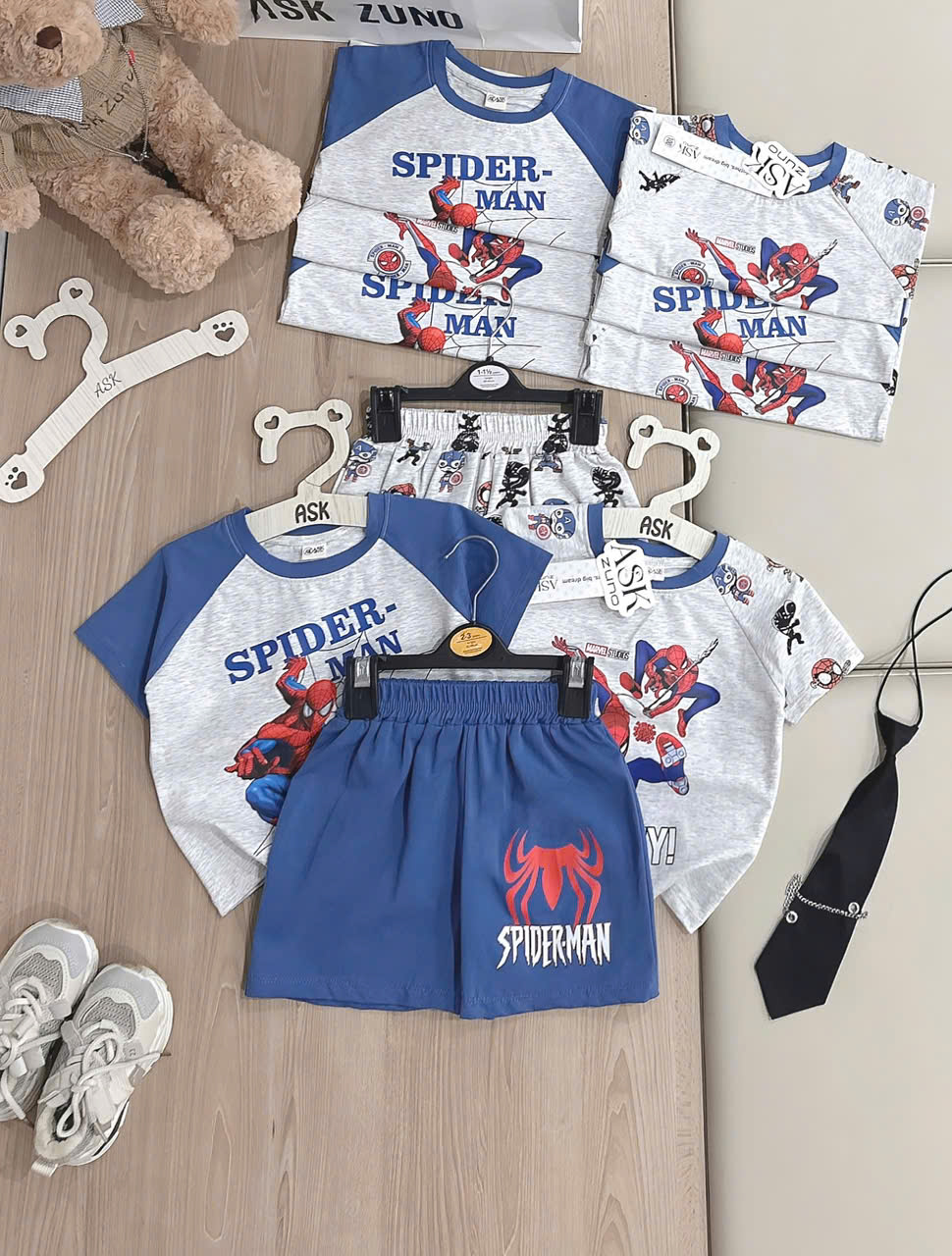 XẢ A04 - SET 2 BỘ SPIDER MAN XANH GHI