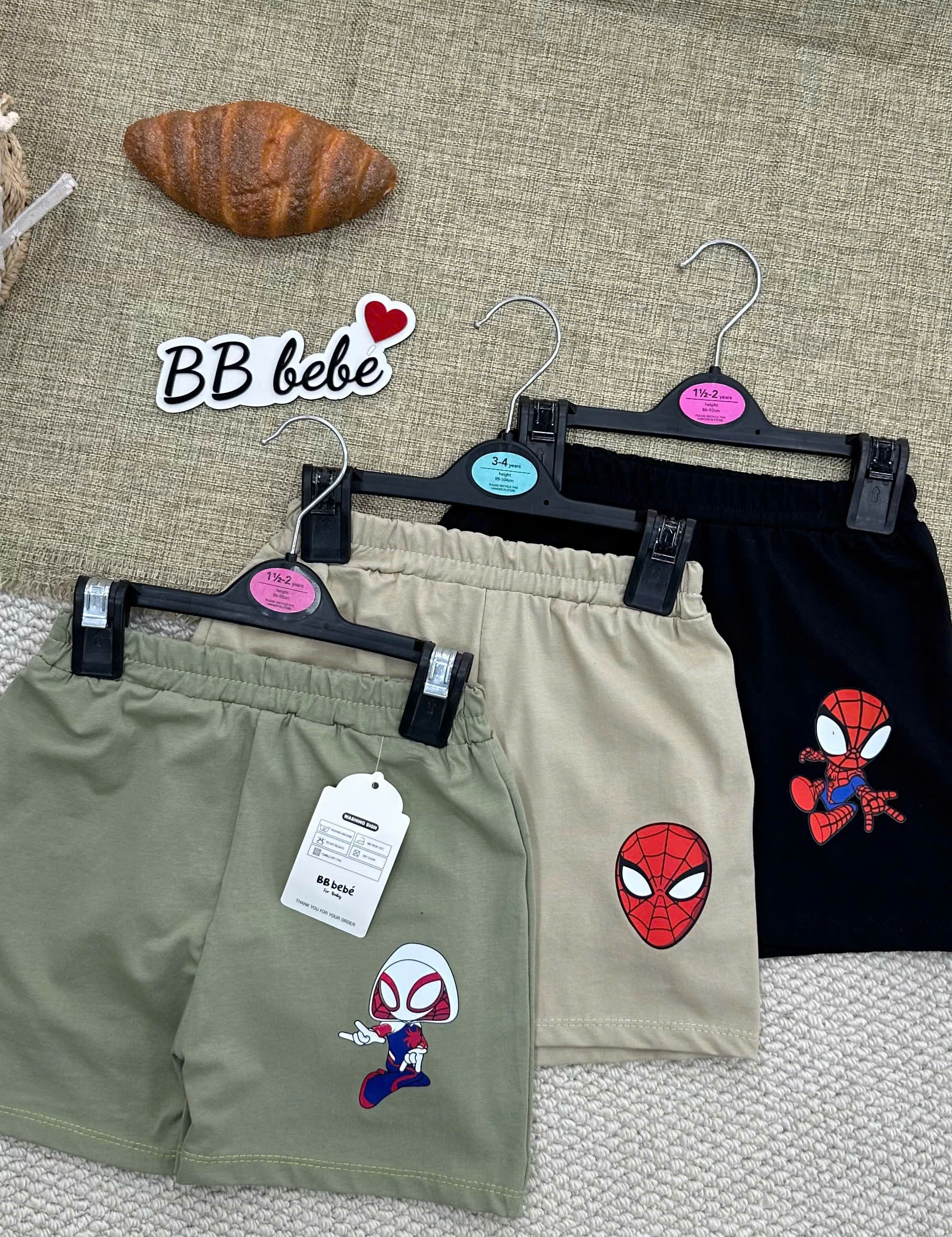 XẨ A110 - SET 3 QUẦN COTTON BÉ TRAI TRƠN VÀ NHỆN