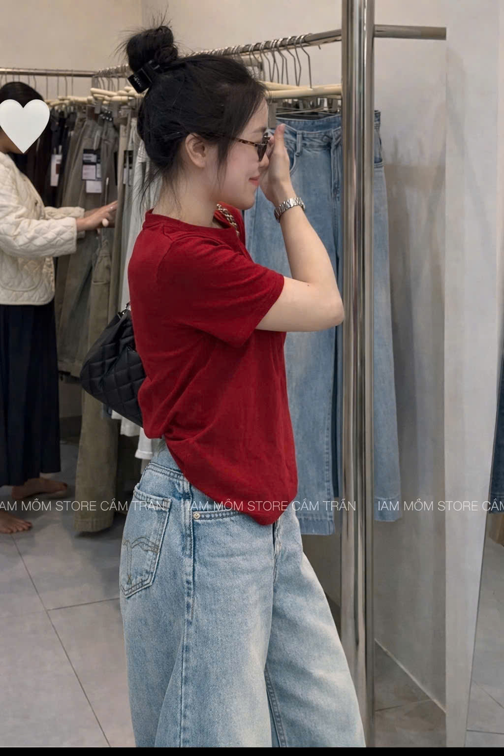 XẢ A112 - QUẦN JEANS THÊU TÚI XANH NHẠT