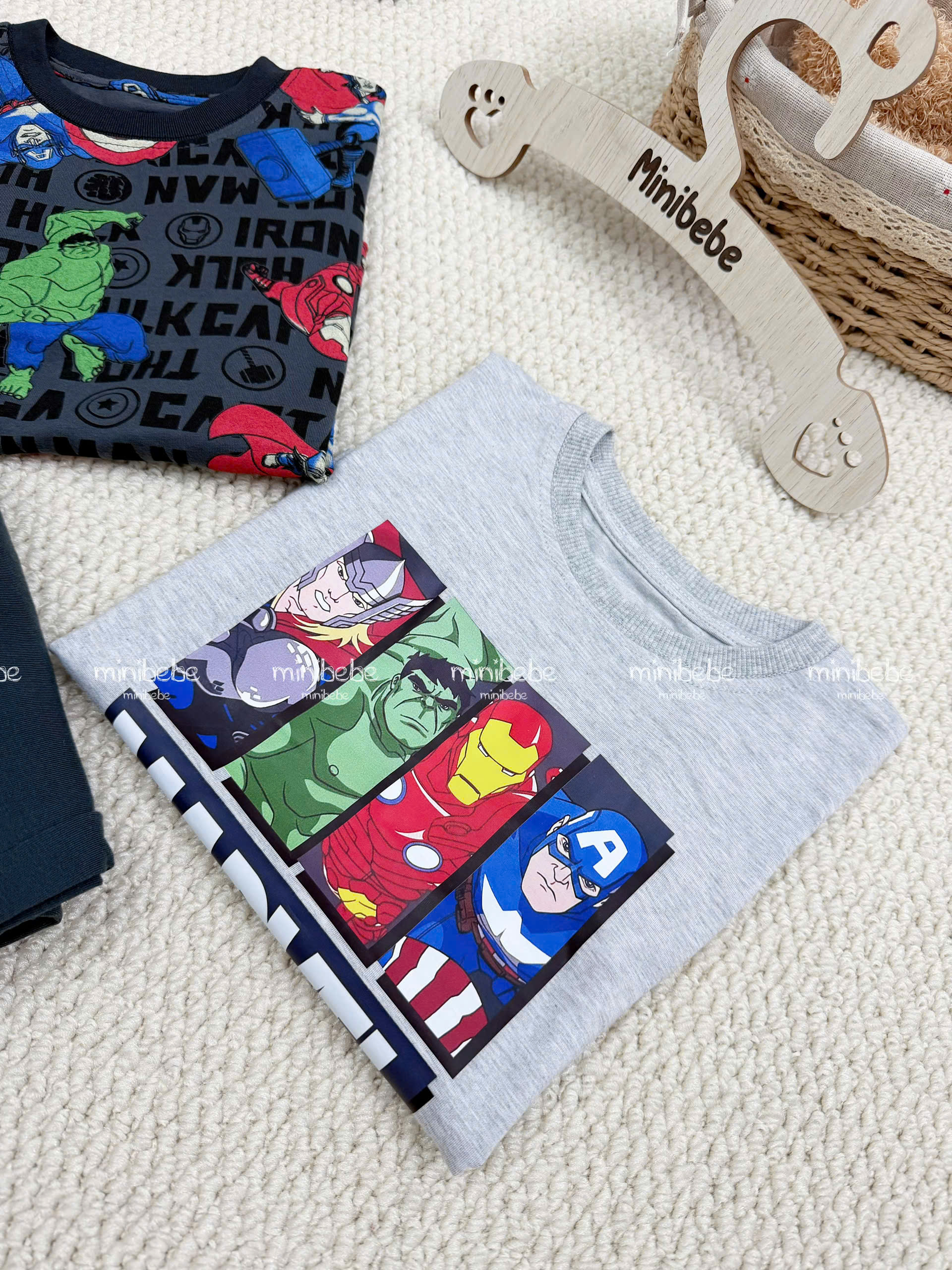 XẢ A116 - SET 2 BỘ NHỆN MARVEL ĐEN XÁM