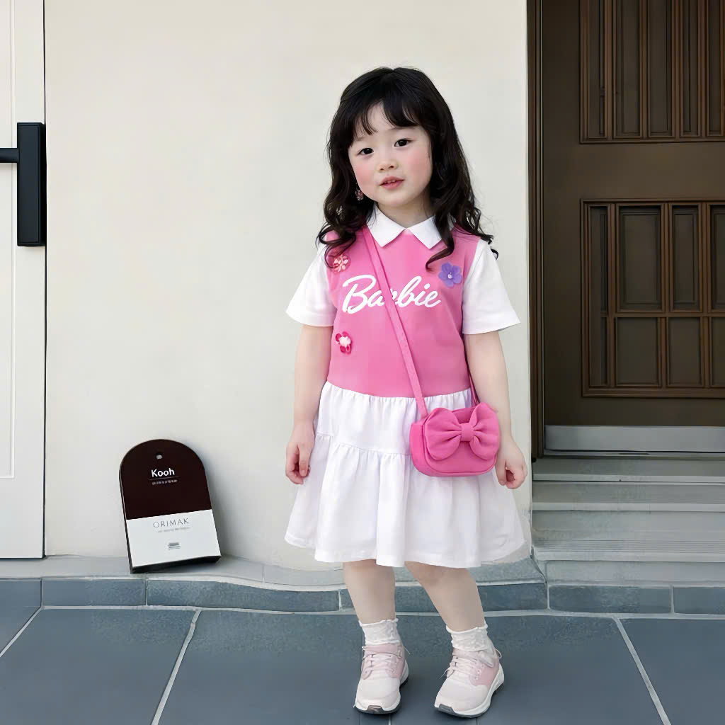 XẢ A119 - SET VÁY BARBIE 3 MÓN TONE HỒNG