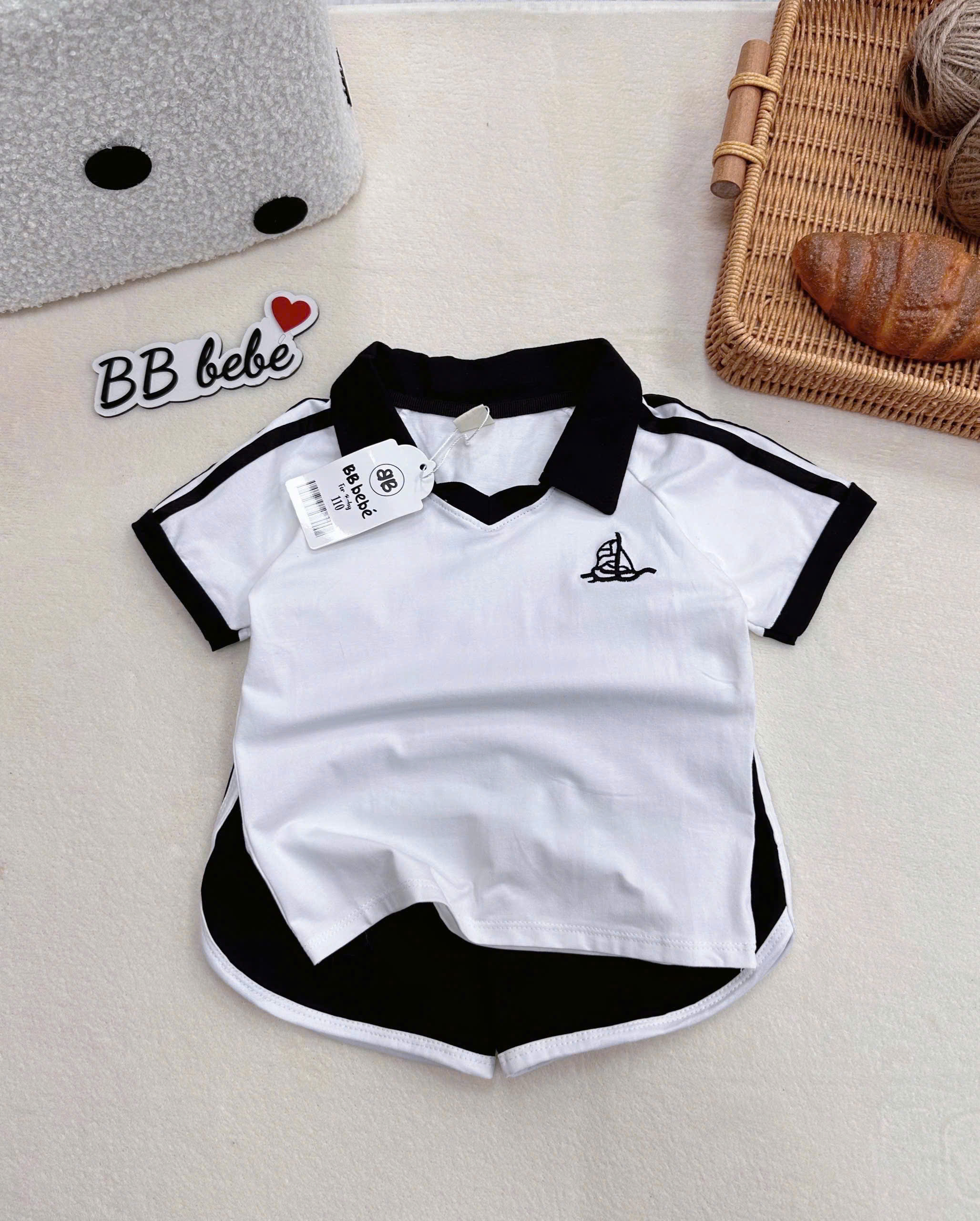 XẢ A127 - SET BỘ THỂ THAO CỘC ĐEN TRẮNG