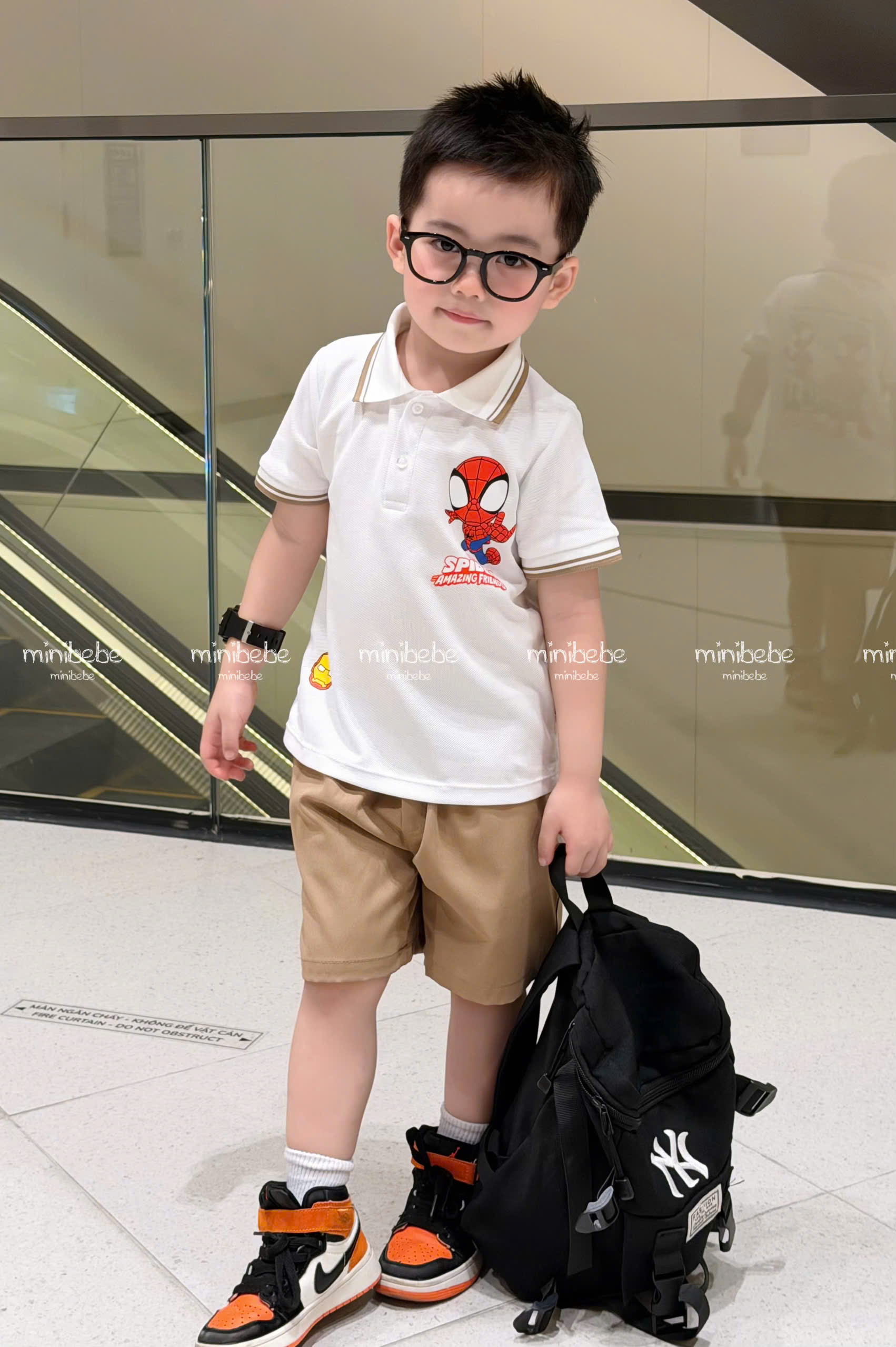A136 - SET BỘ ÁO POLO TRẮNG NHỆN QUẦN MÀU KAKI
