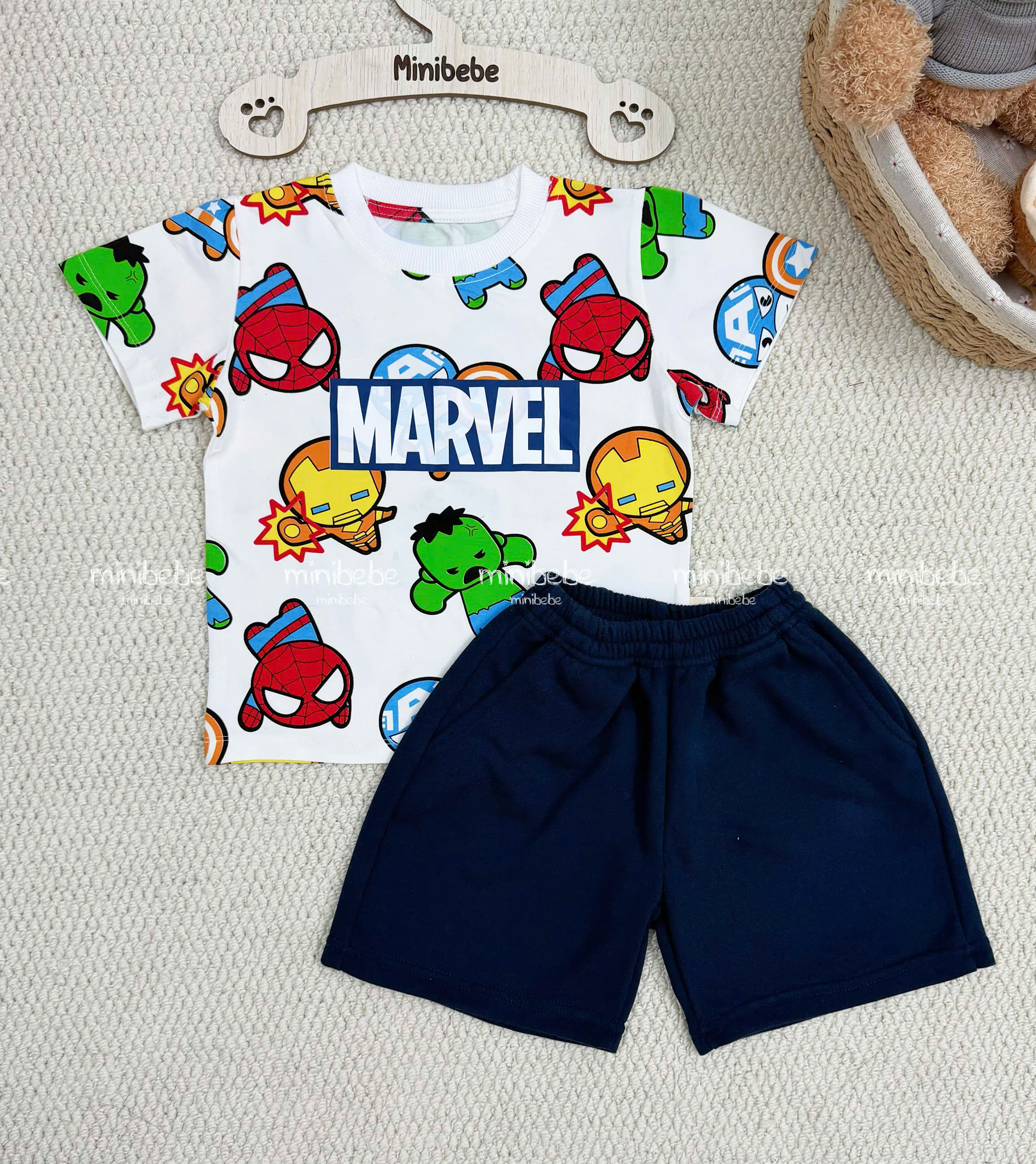 XẢ A139 - SET BỘ TRẮNG ANH HÙNG MARVEL QUẦN CUA
