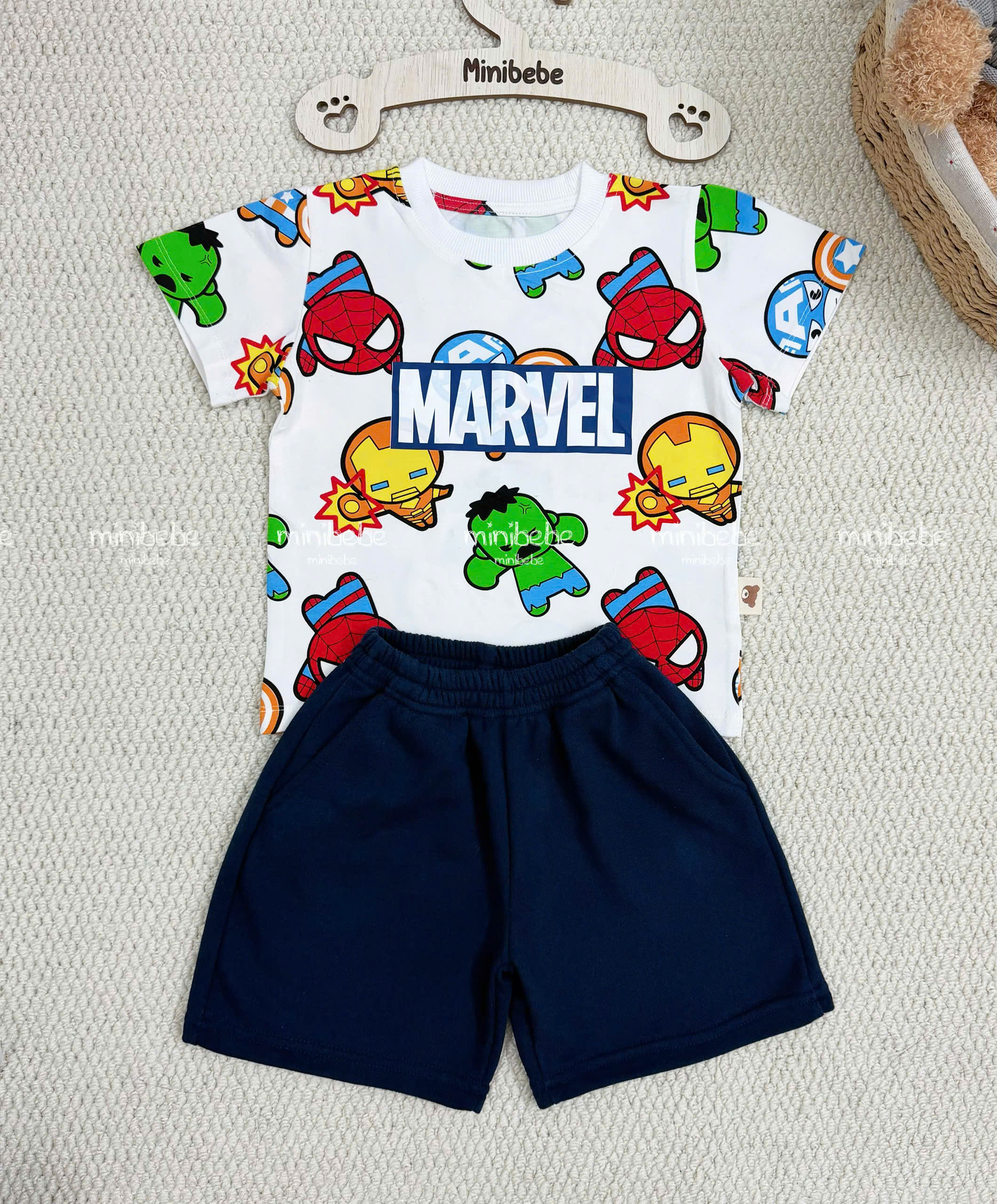 XẢ A139 - SET BỘ TRẮNG ANH HÙNG MARVEL QUẦN CUA