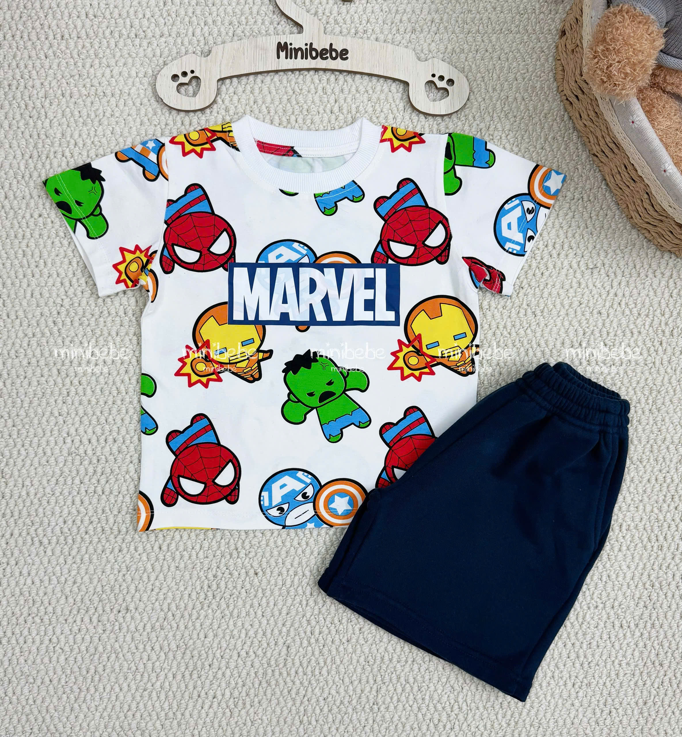 XẢ A139 - SET BỘ TRẮNG ANH HÙNG MARVEL QUẦN CUA