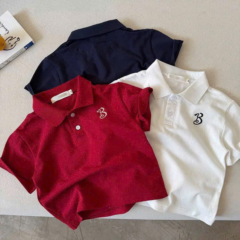 XẢ A143 - SET 3 ÁO POLO CHỮ B ĐỎ THAN TRẮNG SIZE NHỠ