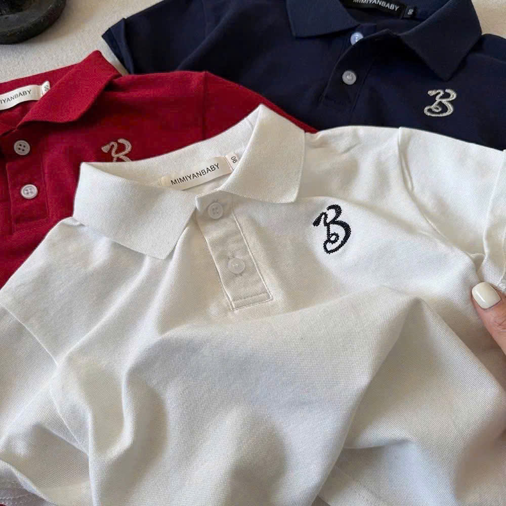 XẢ A143 - SET 3 ÁO POLO CHỮ B ĐỎ THAN TRẮNG SIZE NHỠ