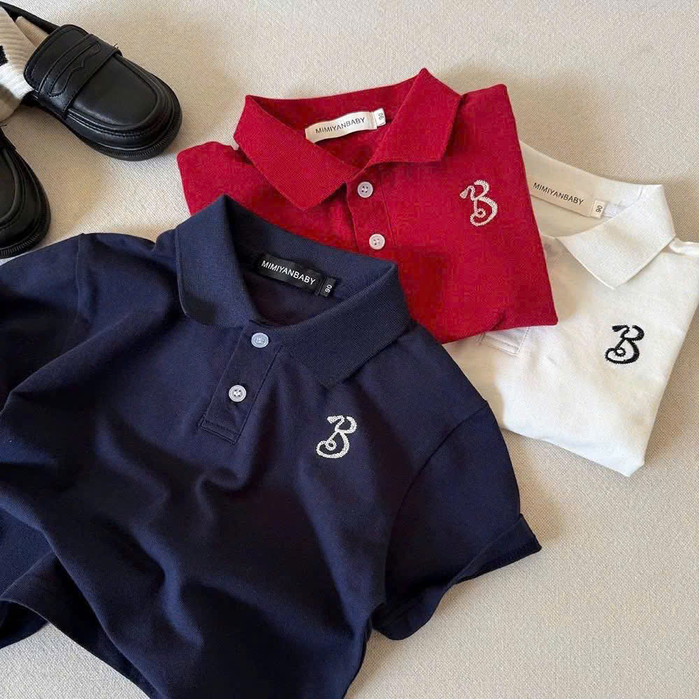 XẢ A143 - SET 3 ÁO POLO CHỮ B ĐỎ THAN TRẮNG SIZE NHỠ