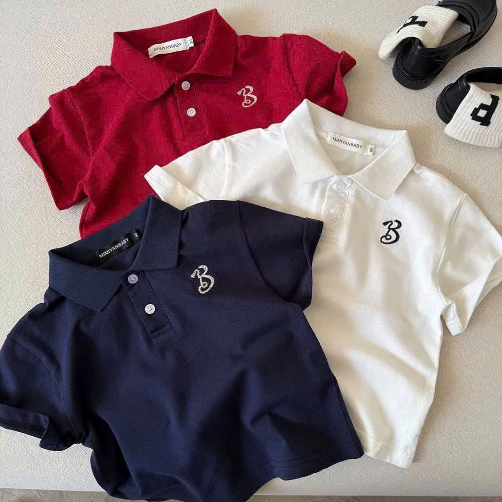 XẢ A143 - SET 3 ÁO POLO CHỮ B ĐỎ THAN TRẮNG SIZE NHỠ