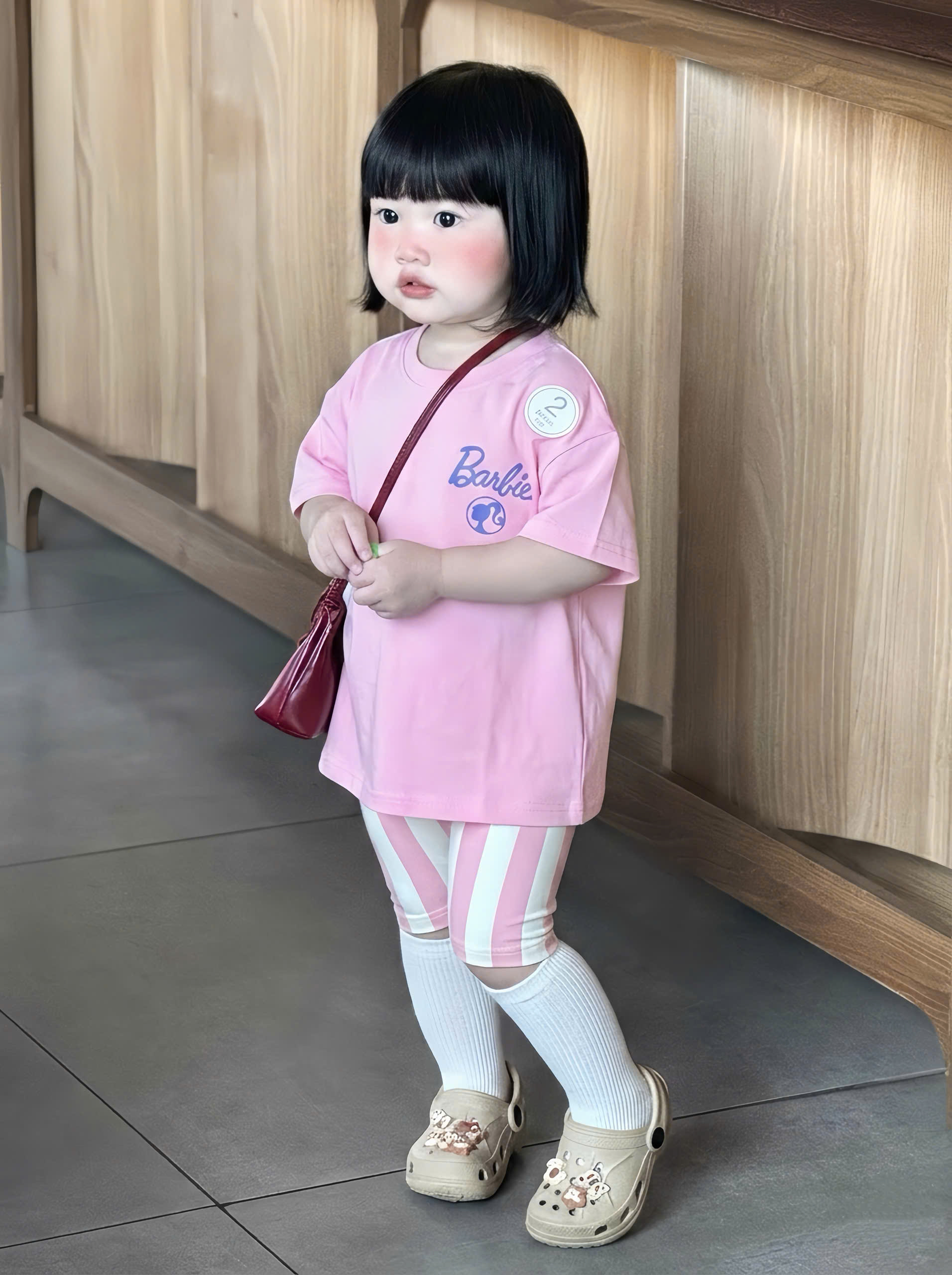XẢ A152 - SET BỘ BARBIE QUẦN SỌC HỒNG
