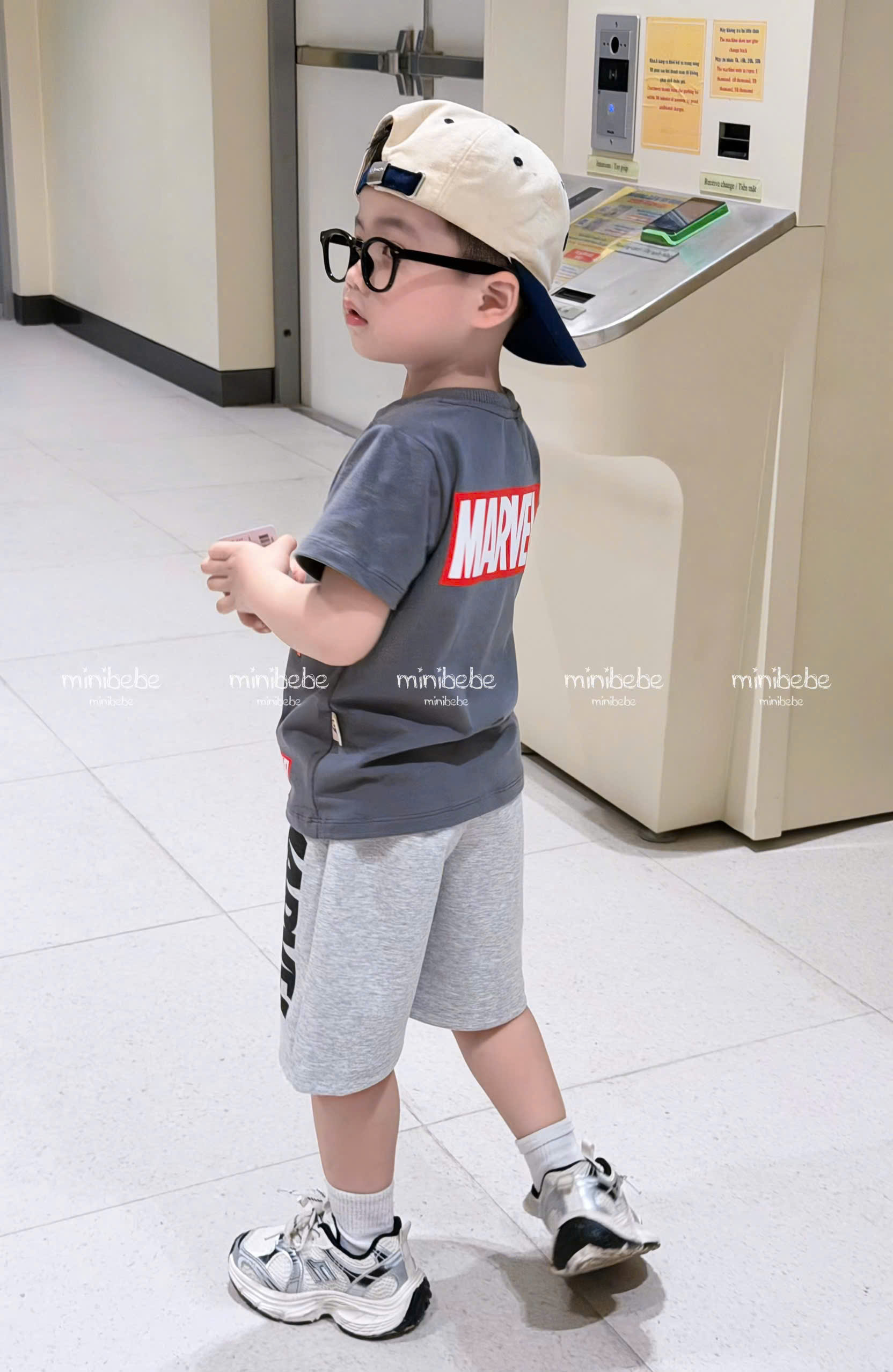 XẢ A175 - SET BỘ NHỆN MARVAL XÁM QUẦN GHI SÁNG
