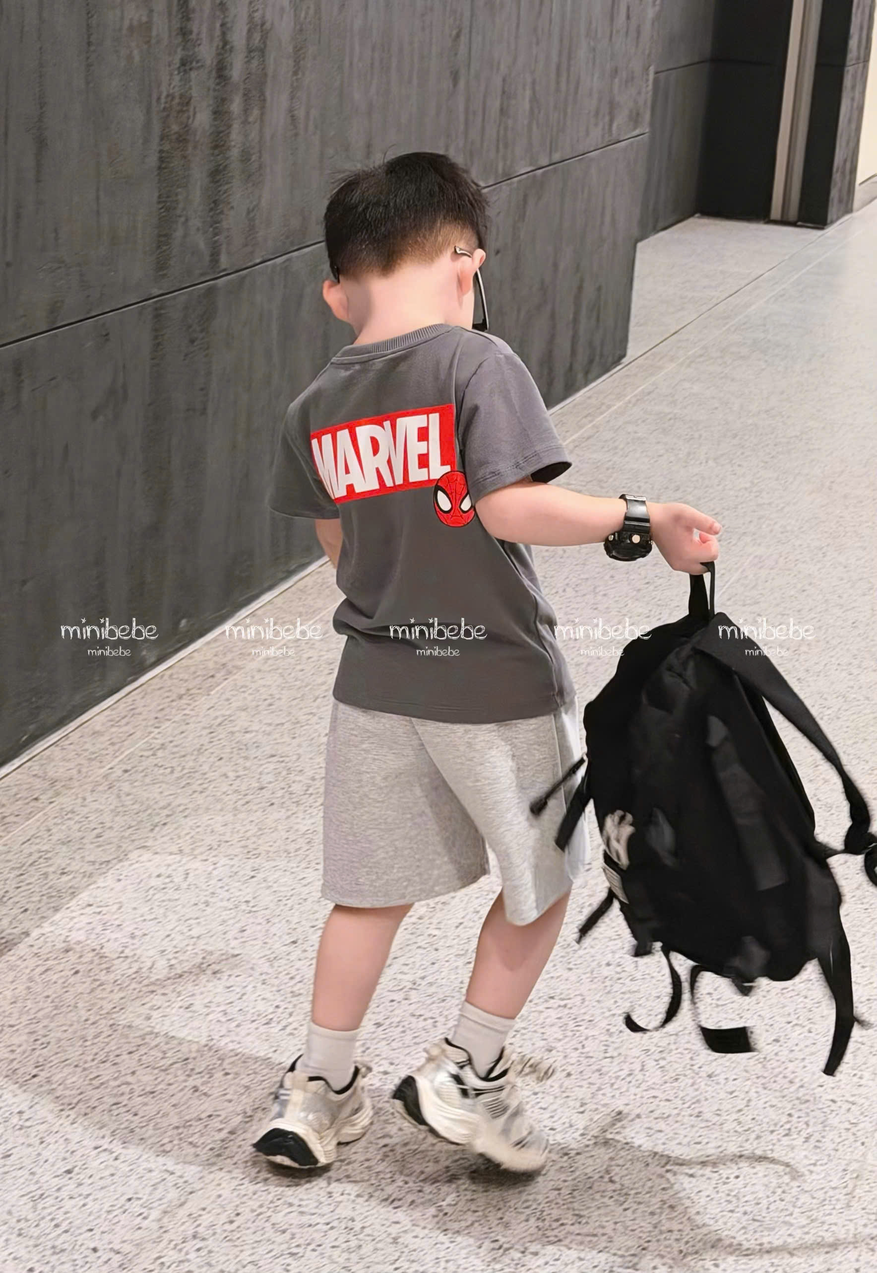 XẢ A175 - SET BỘ NHỆN MARVAL XÁM QUẦN GHI SÁNG